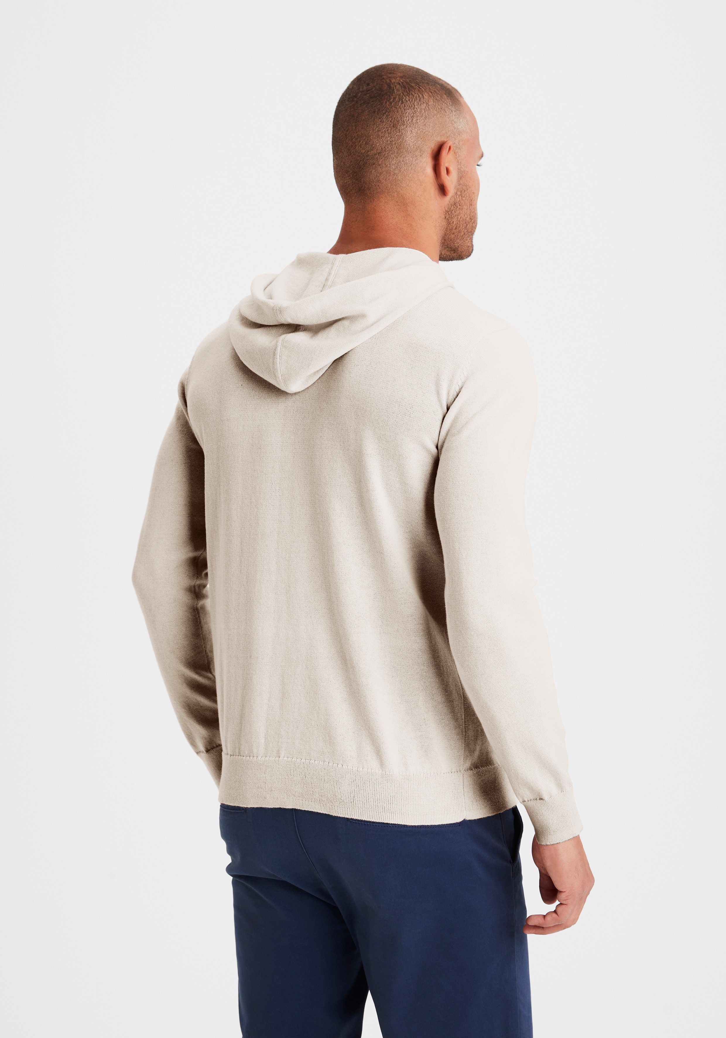 H.I.S Hoodie, Strickpullover mit Kapuze Feinstrick aus pflegeleichter Baumwollmischung