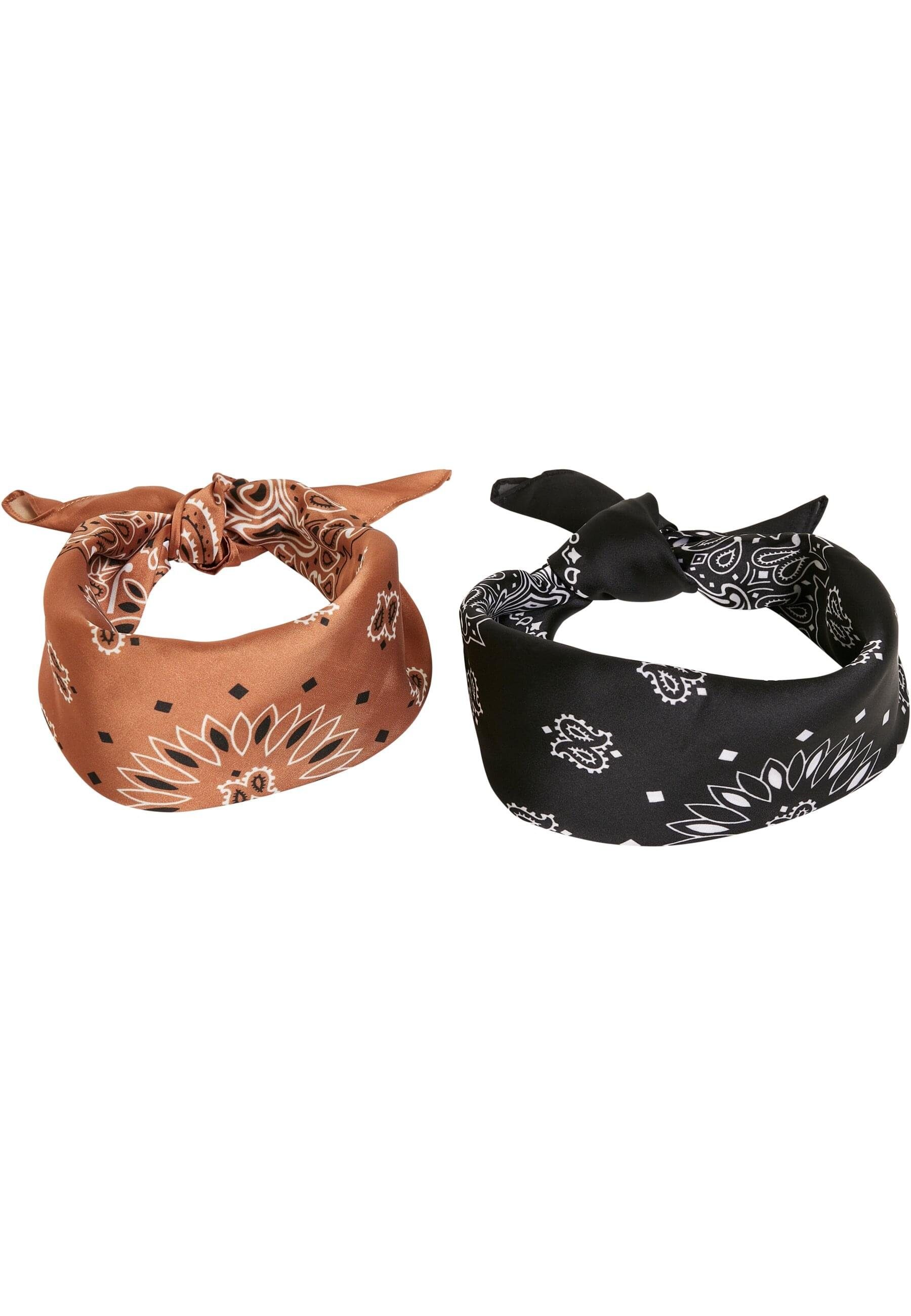 (1-St) URBAN black+cognac Loop Satin CLASSICS Unisex 2-Pack, Bandana