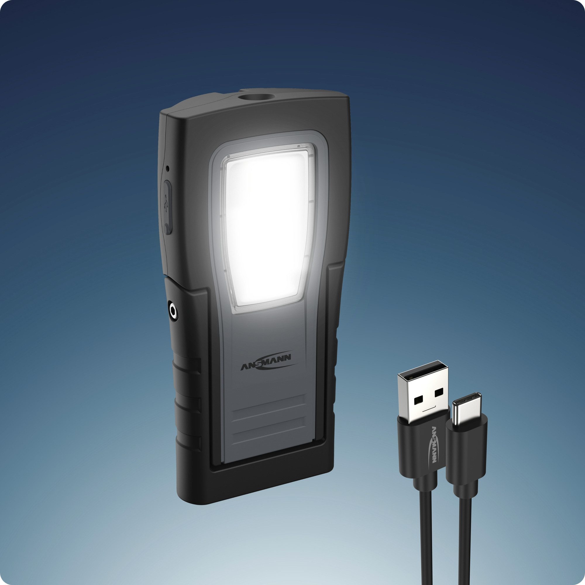 ANSMANN AG LED Arbeitsleuchte Wiederaufladbare Werkstattleuchte, im Pocket-Format, COB-LED