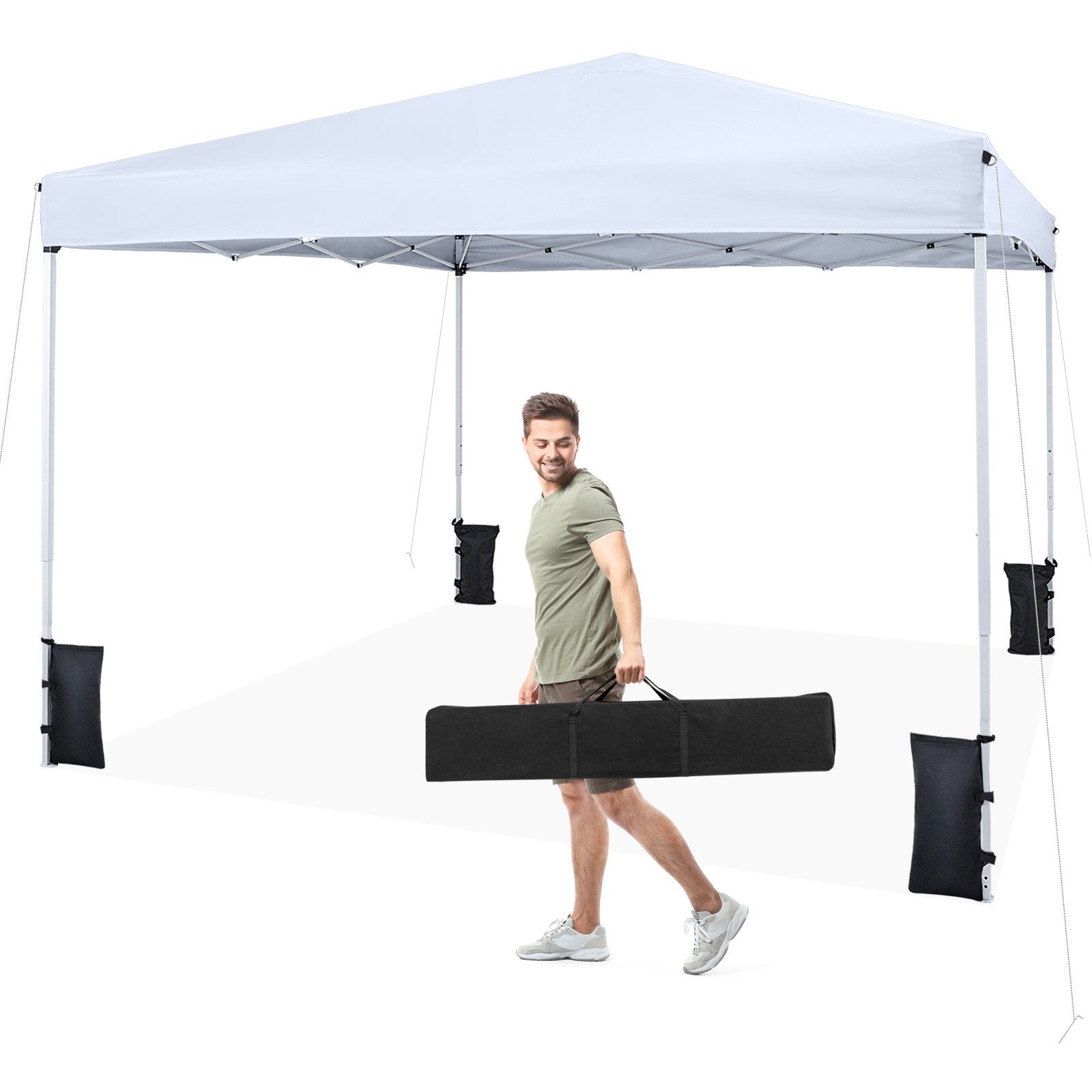 COSTWAY Faltpavillon, Pop-Up Partyzelt höhenverstellbar, wasserdicht