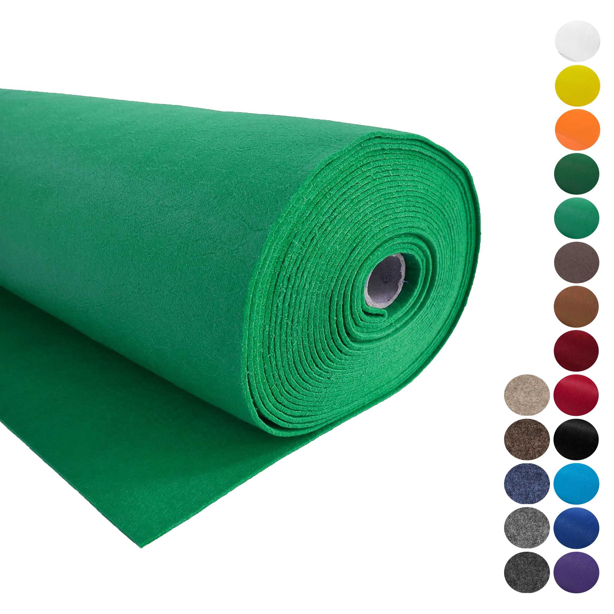 maDDma Stoff Bastelfilz waschbar Meterware Filz ab 1m x 90cm x 3mm Dekofilz, seegrün