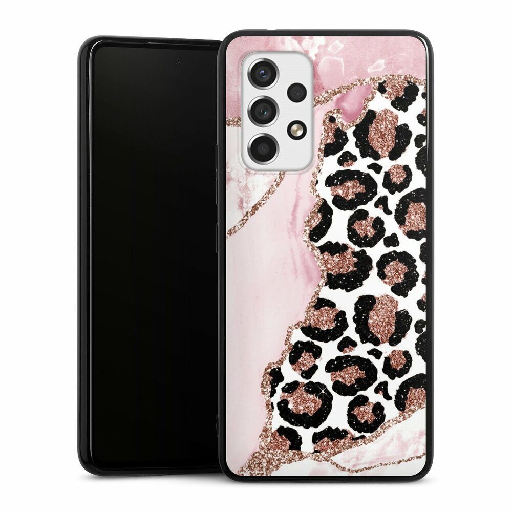 DeinDesign Handyhülle Leopard Glitzer Look Marmor Patterns and Textures Smooth Pink, Samsung Galaxy A53 5G Silikon Hülle Bumper Case Handy Schutzhülle