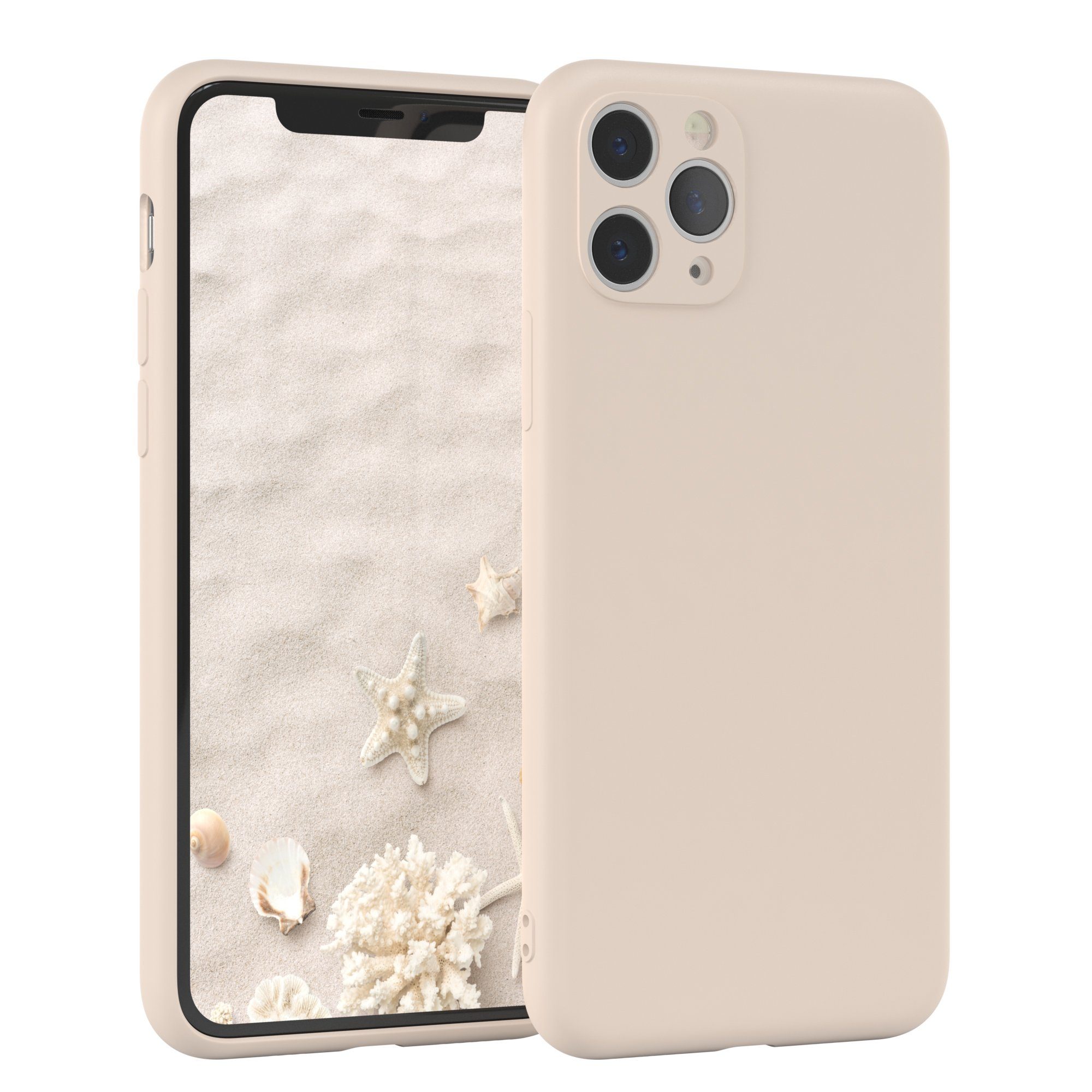 EAZY CASE Handyhülle TPU Hülle für Apple iPhone 11 Pro 5,8 Zoll, Bumper Case Matt Slimcover Silikonschutzhülle elastisch Taupe / Beige
