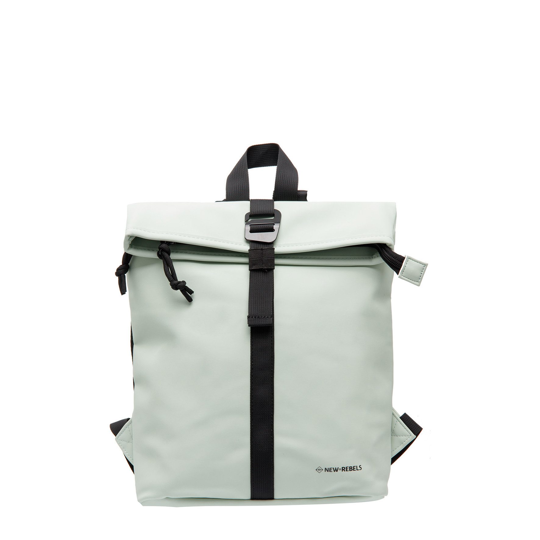 NEW REBELS Cityrucksack kleiner Roll Up RollTop Kurier Rucksack Mart Los Angeles, wasserabweisendes Planenmaterial, mintgrün