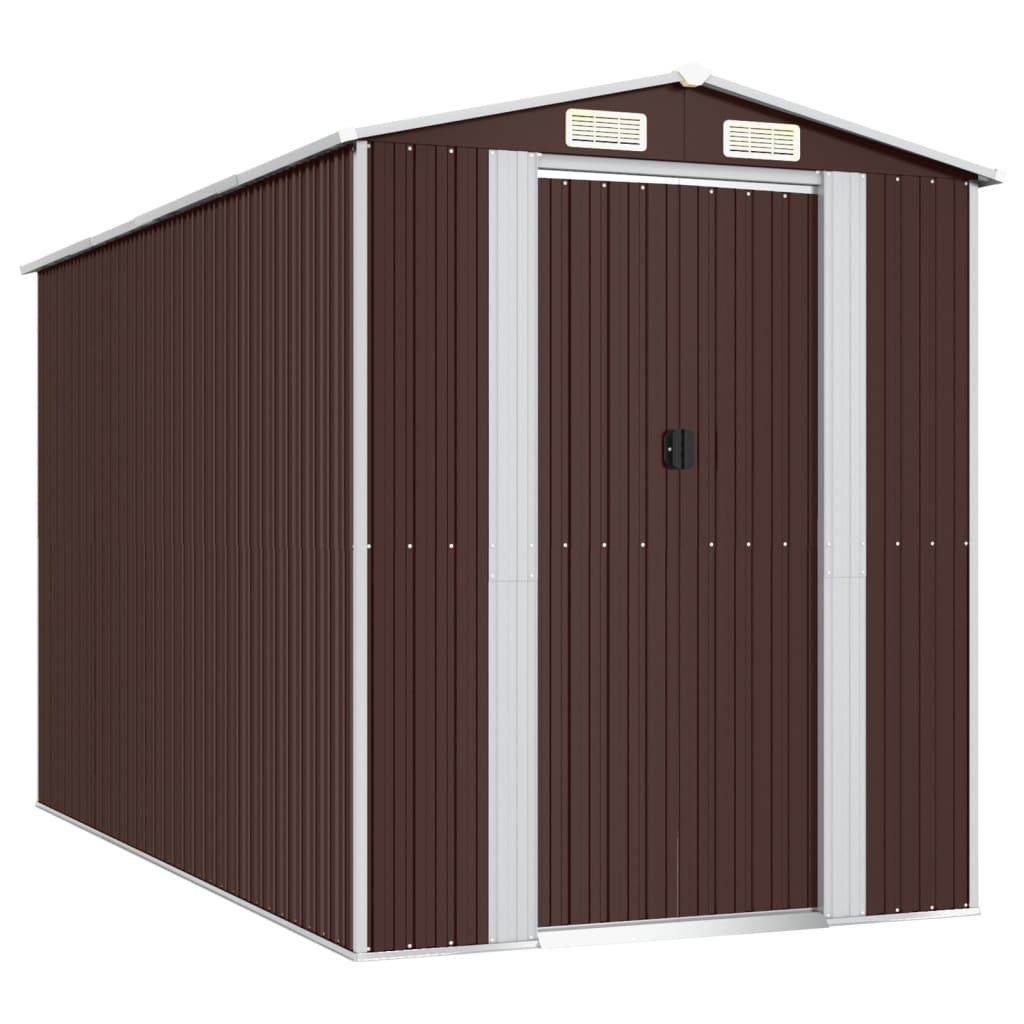 vidaXL Garten-Geräteschrank 192 x 357 x 223 cm Geräteschuppen Dunkelbraun 192x357x223 cm Verzinkte