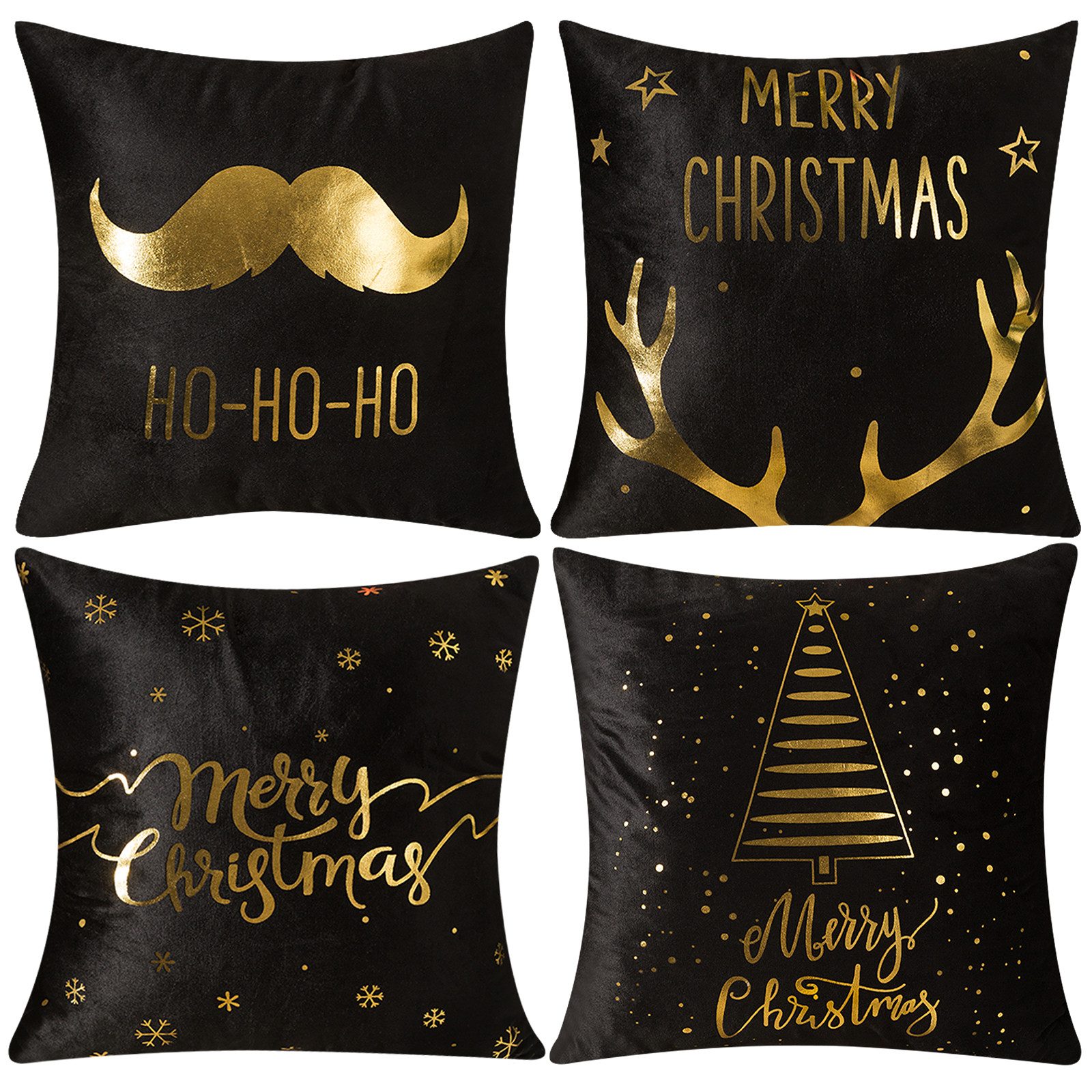 Qelus Kissenbezüge Kissenbezüge 4er Set Weihnachten 45cm*45cm Kissen Bezug günstig online kaufen