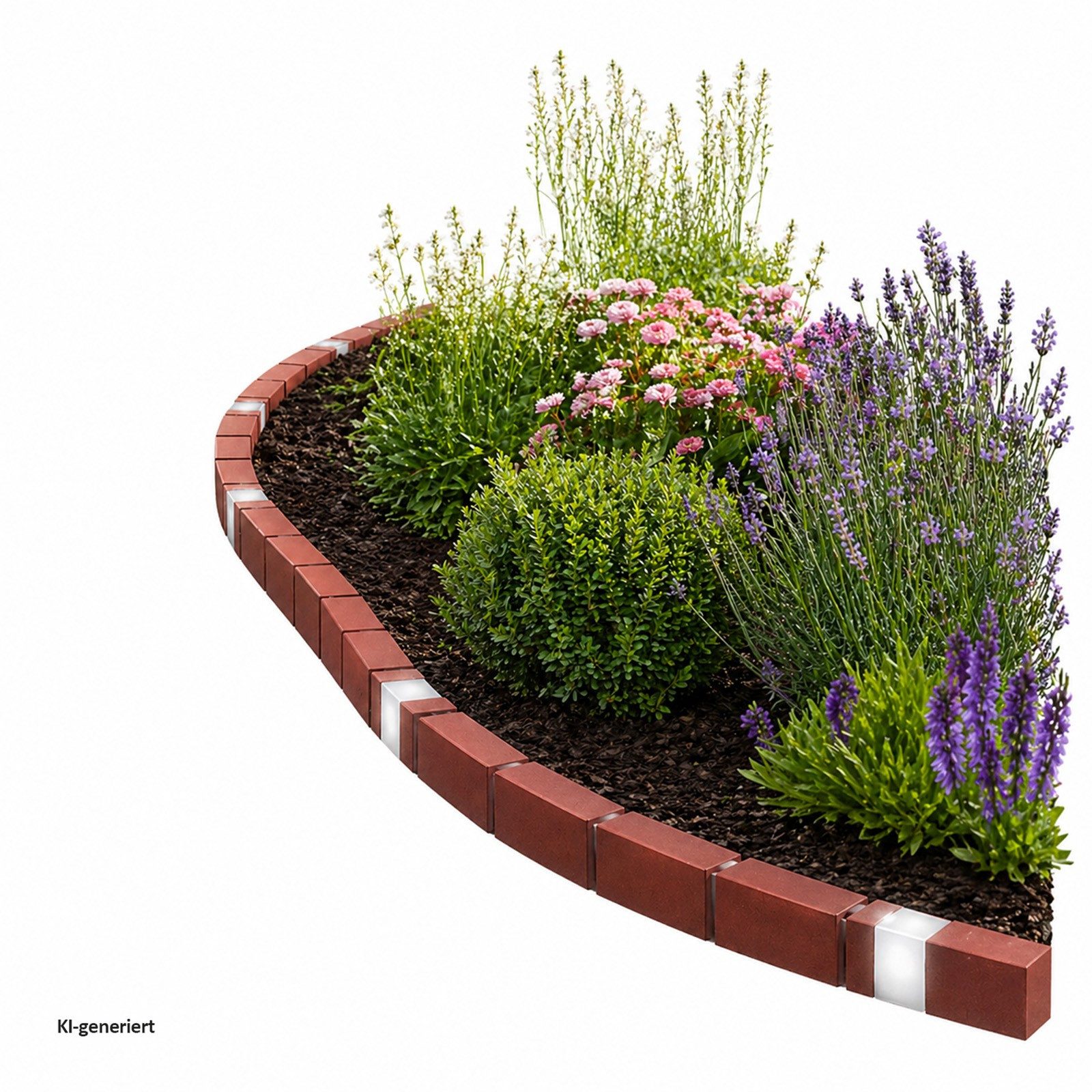 HTI-Living Beetumrandung Beetumrandung Nessa Solar, LxH: 23.3x4.5 cm, Set, Beetumrandung mit 10 Modulen inkl. Solarbeleuchtung, Beetbegrenzung Beeteinfassung Rasenkante