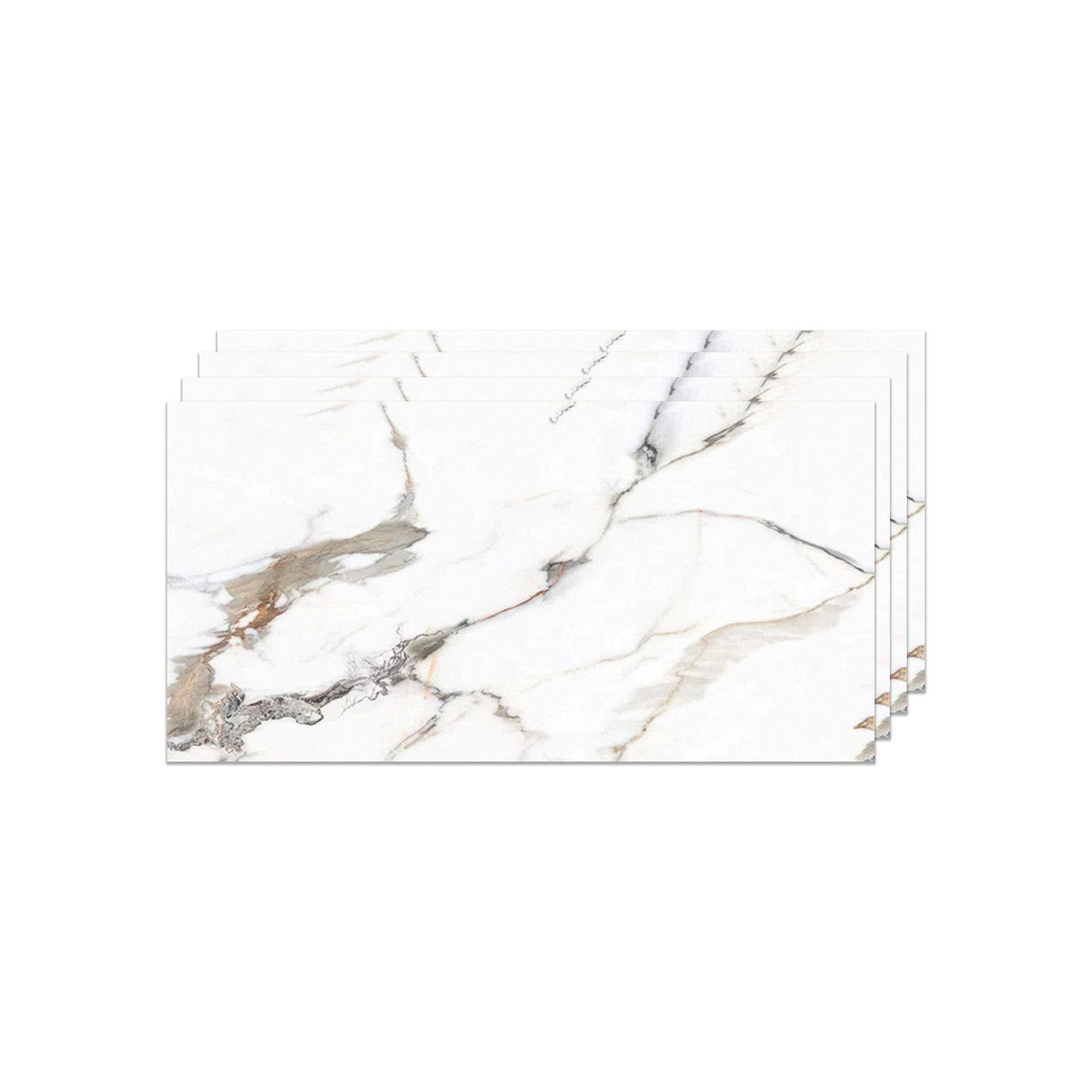 IZODEKOR 3D Wandpaneel PVC Wandverkleidung in Marmoroptik – Fliesenersatz für Bad & Küche, BxL: 60x120 cm, 0,72 qm, (wasserfest, kratzfest, pflegeleicht, direkt auf Fliesen montierbar, 1er- oder 4er-Set, optional mit Montagekleber) Direkt auf Fliesen montierbar, fleckenabweisend