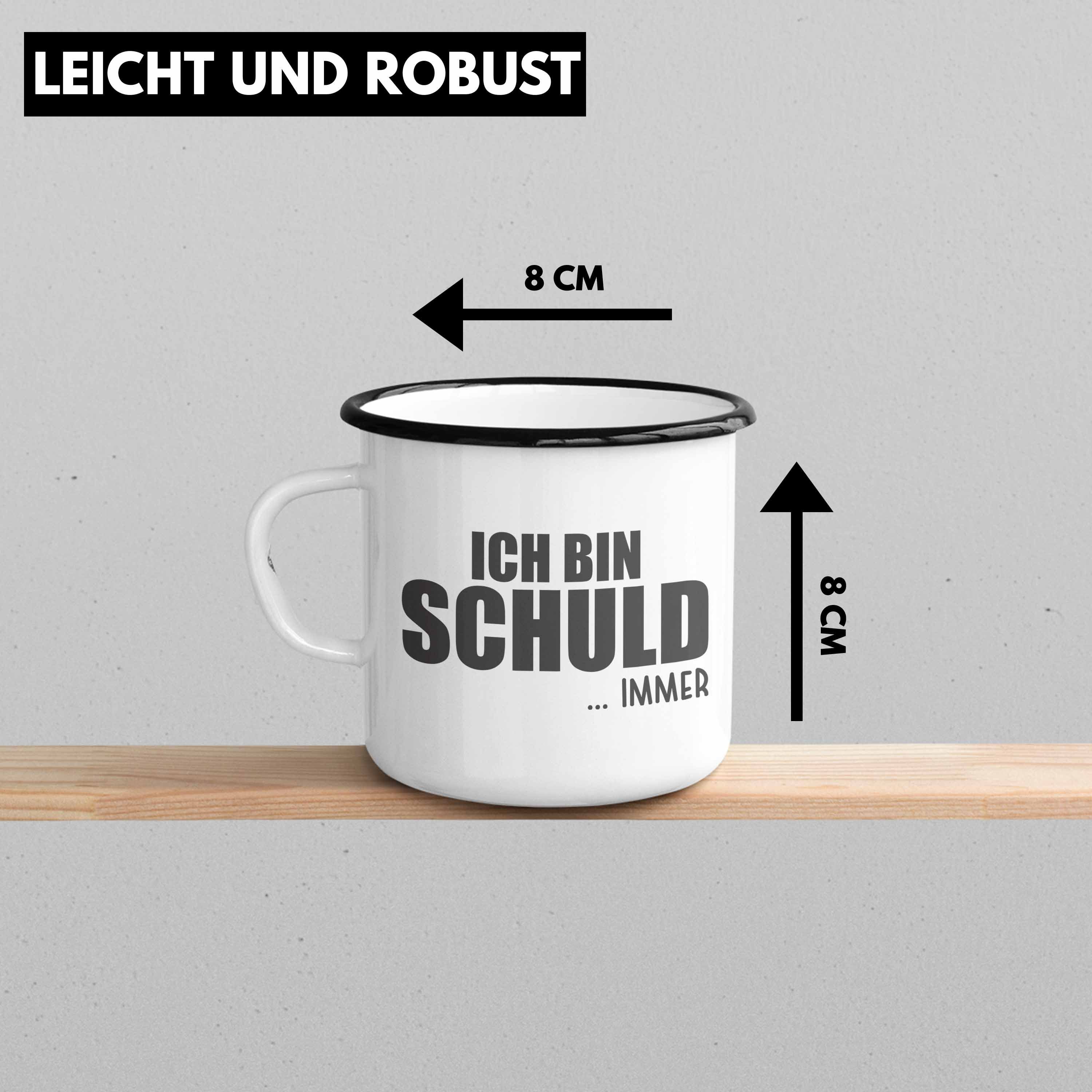 Schuld für Lustige Kollegin Schwarz Spruch Thermotasse Arbeit Ich Tasse Trendation IMMER Büro Kollege mit Tasse Emaille BüroEmaille Trendation Bin -