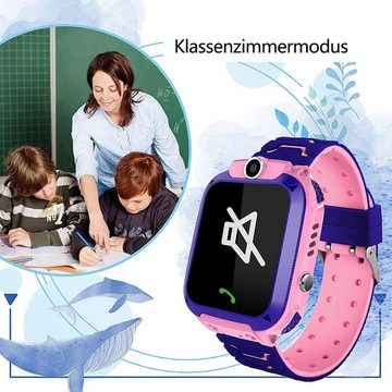 Gontence Kinder Intelligente Uhr,Smartwatch LBS Tracker Kinder SOS Touchscreen Smartwatch, 1-tlg., Kamera Voice Chat Wecker für Jungen Mädchen Student Geschenk