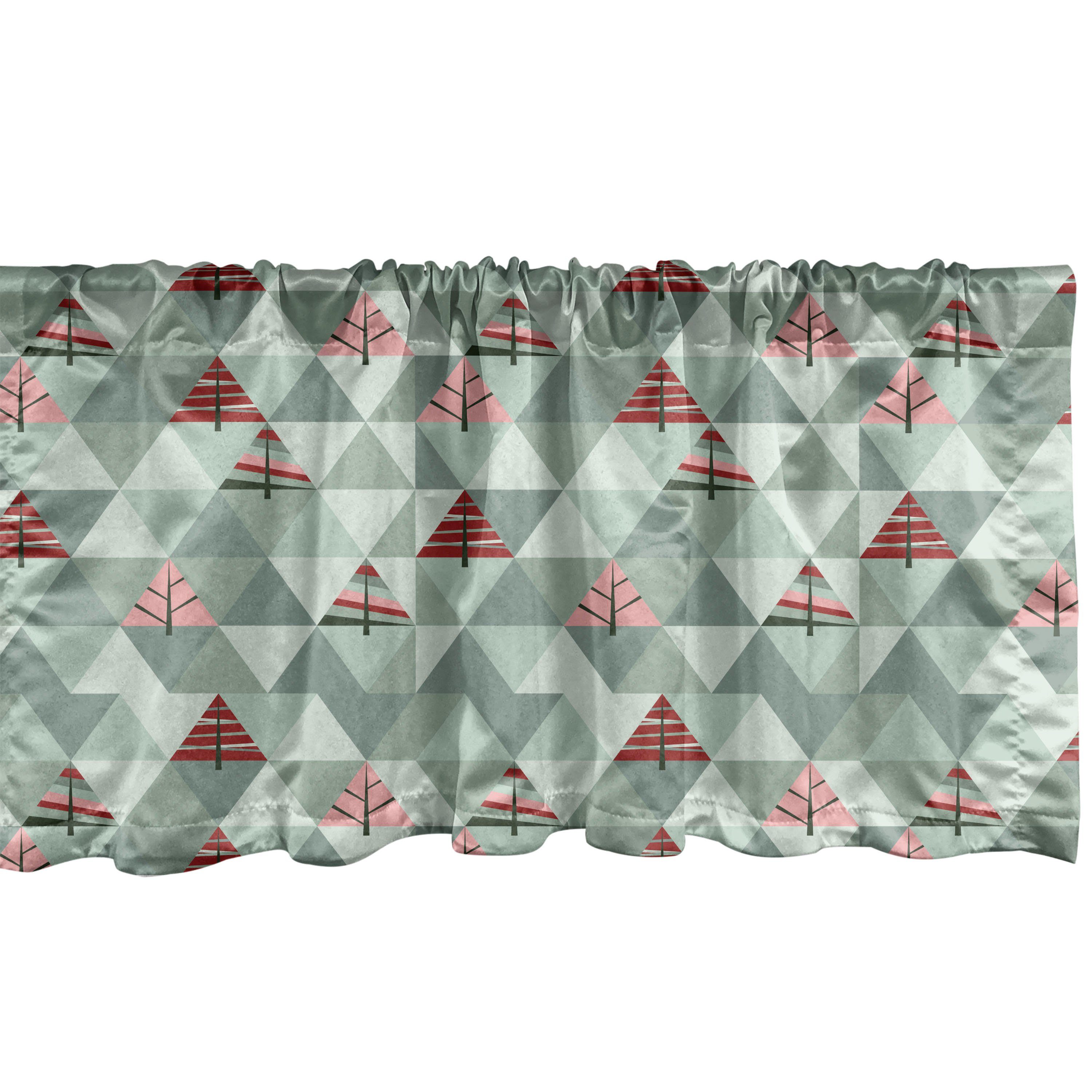 Scheibengardine Vorhang Volant für Küche Schlafzimmer Dekor mit Stangentasche, Abakuhaus, Microfaser, Baum Illustration von Triangles