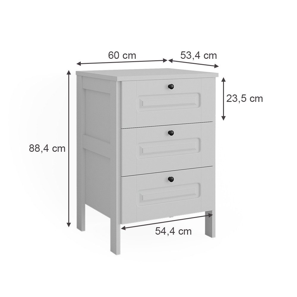 VitaliSpa® Kleiderschrank Ajaton, Weiß, 60 x 88.4 cm (1-St)