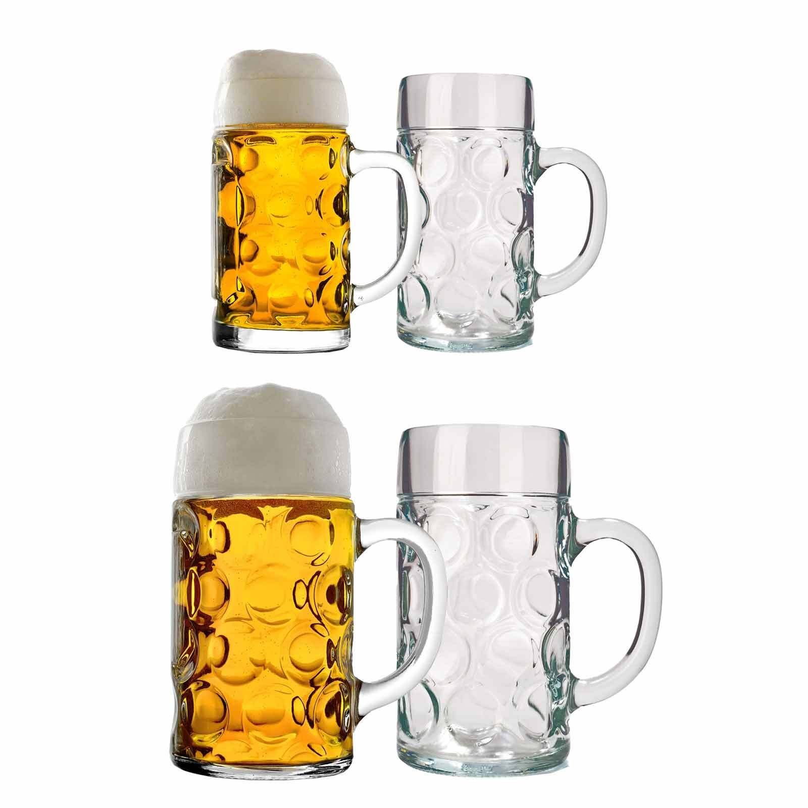 Stölzle Bierkrug Isar Bierkrüge 0,5l + 1l 4er Set, Glas