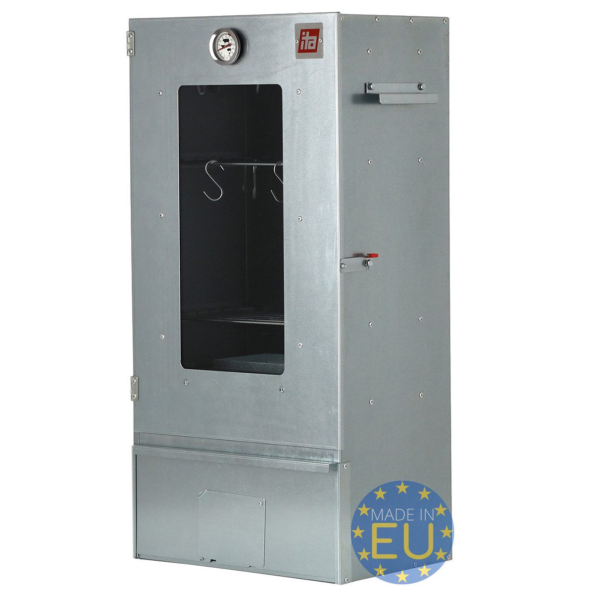 ITA Räucherofen Räucherofen 7000 - Premium Räucherschrank mit 3 Etagen, 1-St., Legierter Stahl, Sichtfenster & Thermometer - Qualität Made In EU