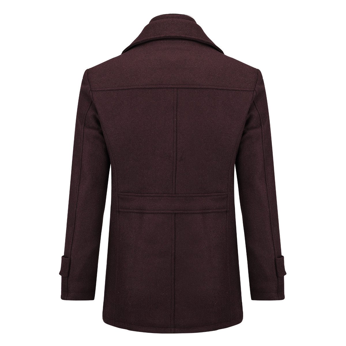 Allthemen Kurzmantel mit abnehmbarem Doppelkragen Wintermantel Herren vintage Wollmantel