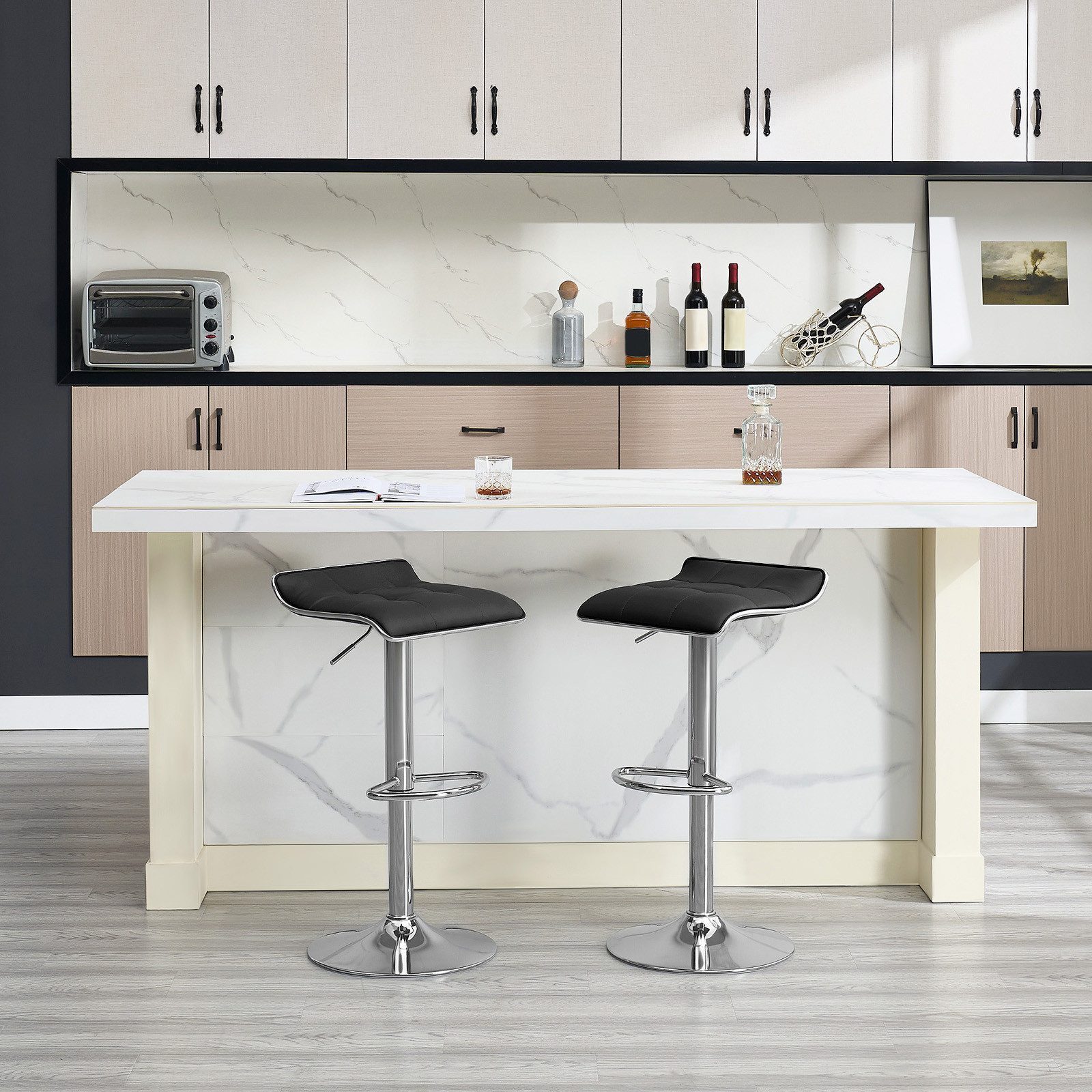 Woltu Barhocker (2 St), Barstuhl aus hochwertigem Kunstleder, verchromter S günstig online kaufen