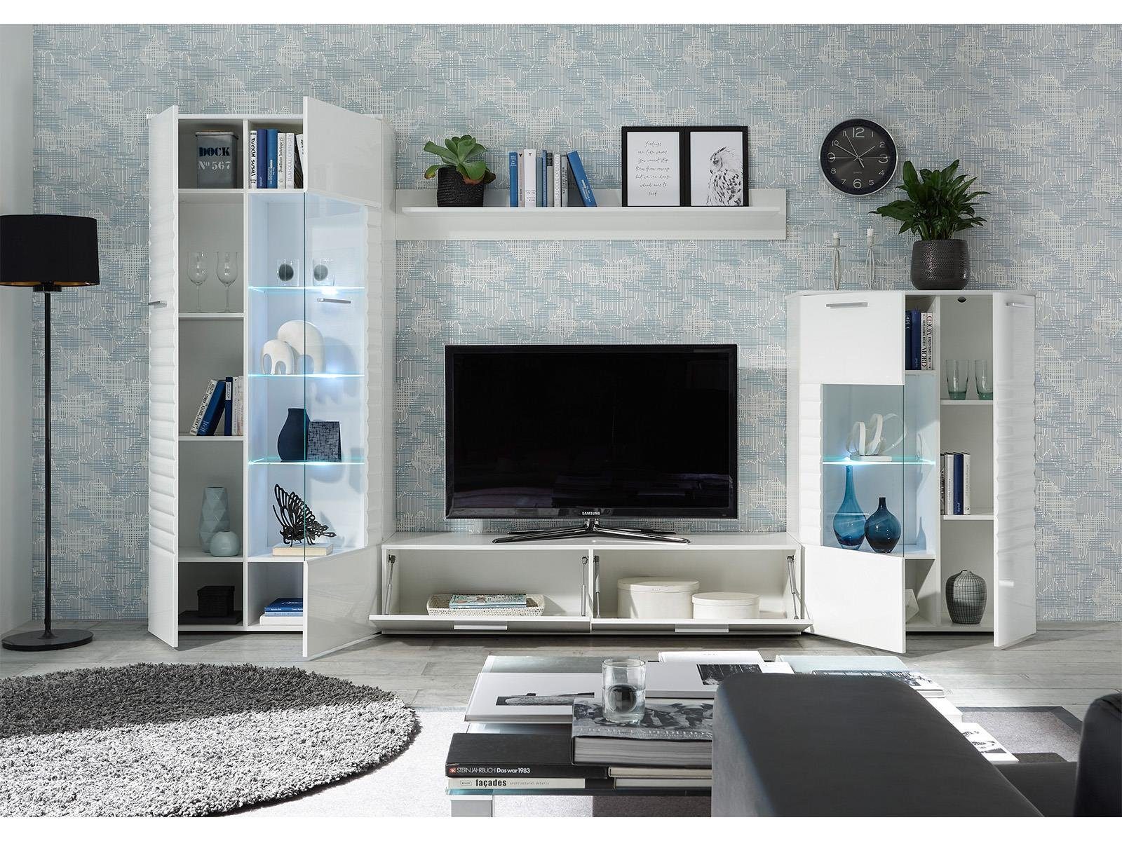 PREISBRECHER Wohnwand New Jersey, (4-St), 320 x 194 x 39,6 cm (B/H/T)