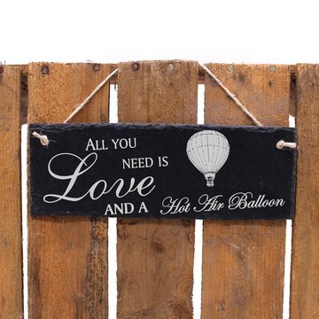 Dekolando Hängedekoration Heissluftballon 22x8cm All you need is Love and a Hot Air Balloon