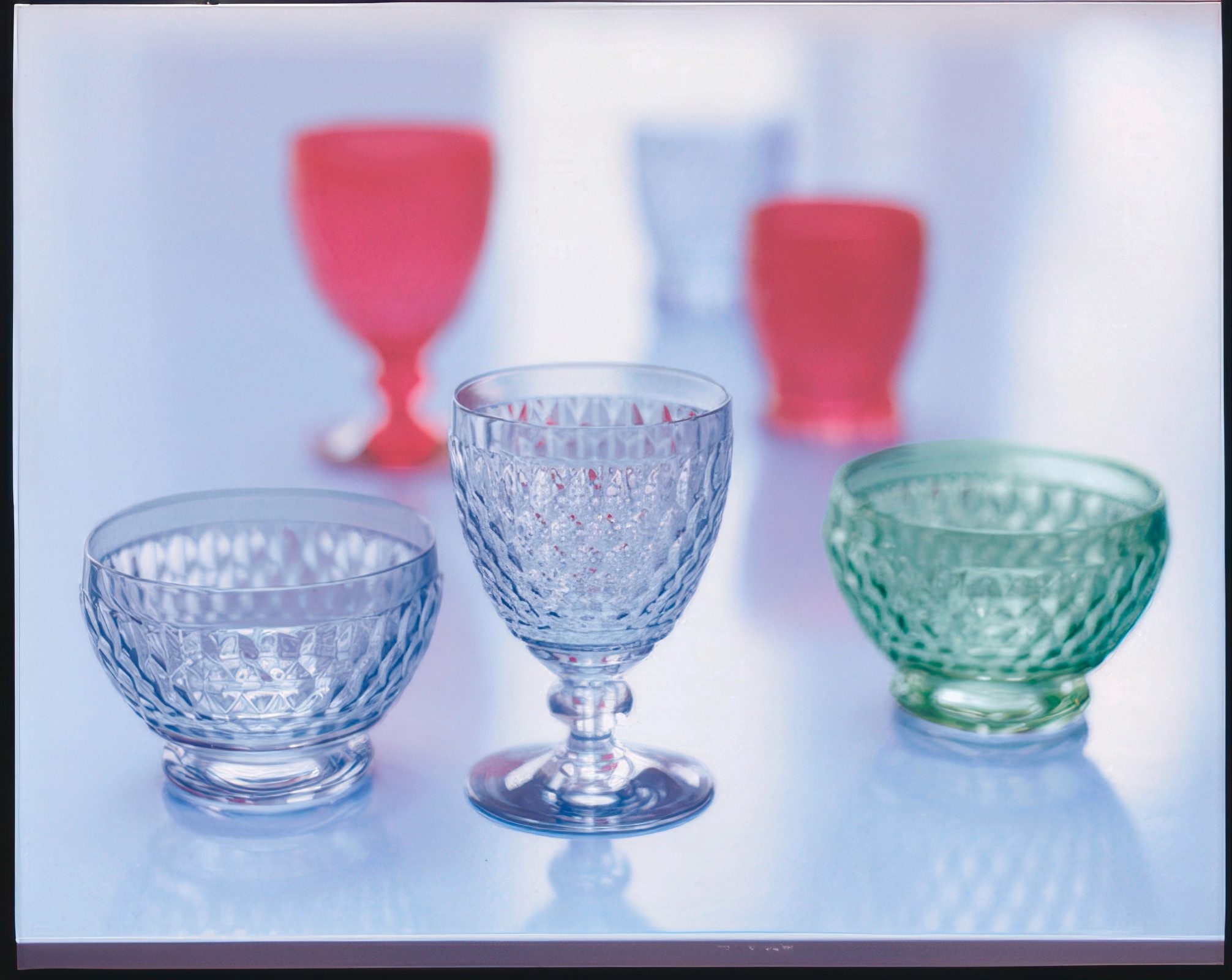 Villeroy & Boch Weinglas Boston Coloured, Kristallglas, Spülmaschinengeeignet, Blau, Boston, H: 13.2cm