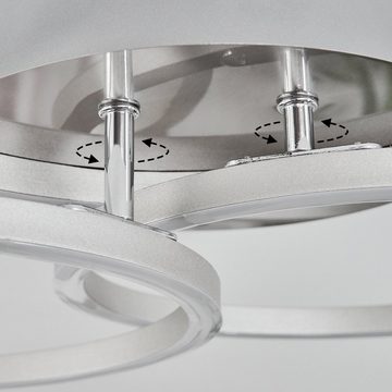 hofstein Deckenleuchte »Villaurbana« dimmbare Deckenlampe aus Metall in Nickel-matt/Weiß, 6000 Kelvin, Leuchtelemente sind drehbar, max. 3100 Lumen, mit Fernbedienung