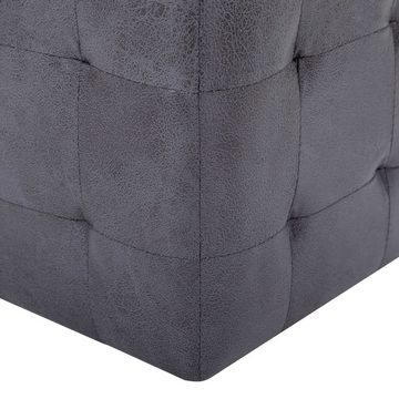 vidaXL Polsterhocker Pouf 2 Stk. Grau 30x30x30 cm Wildleder-Optik (1 St)