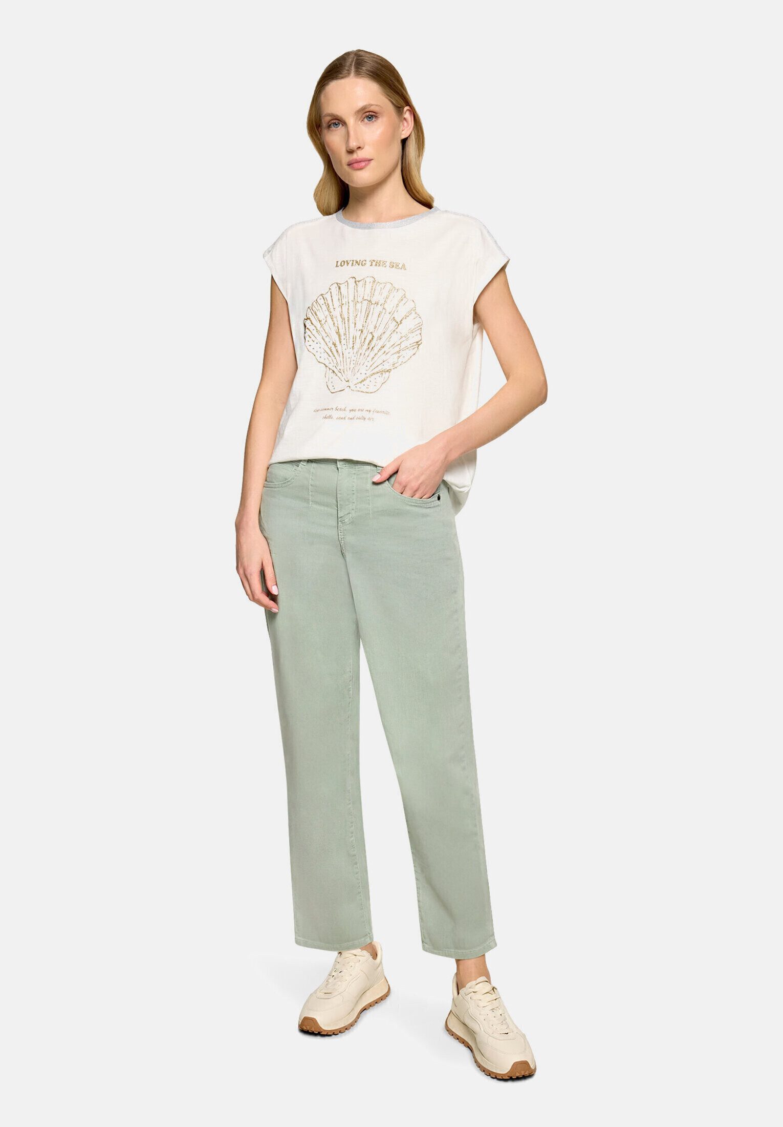 Cartoon Kurzarmshirt Damen mit Placement (1-tlg)