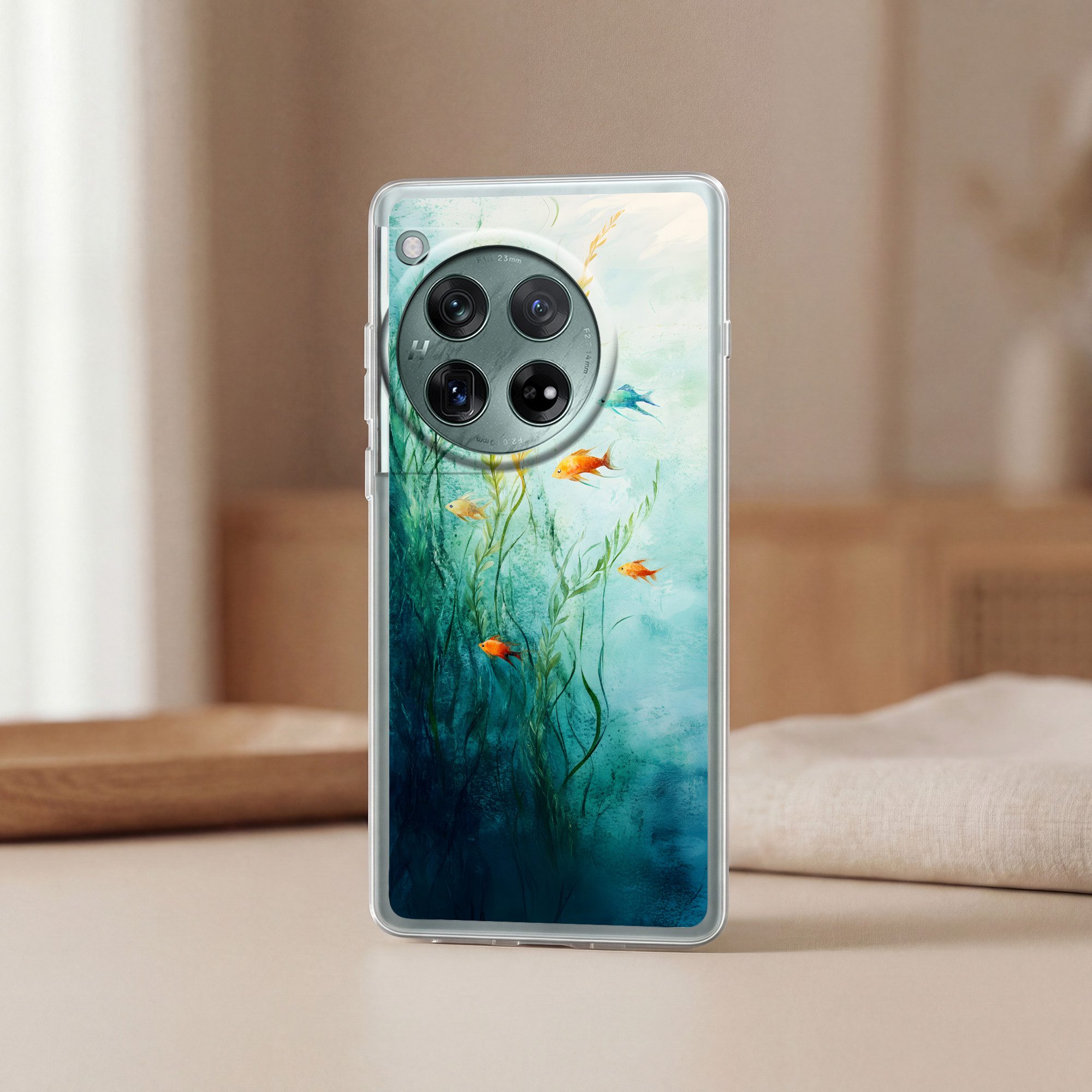 MuchoWow Handyhülle für OnePlus 12 Wasserpflanzen - Fische - Farbenfroh - Wasser, Handy Case, Silikon, Bumper Case Dünn