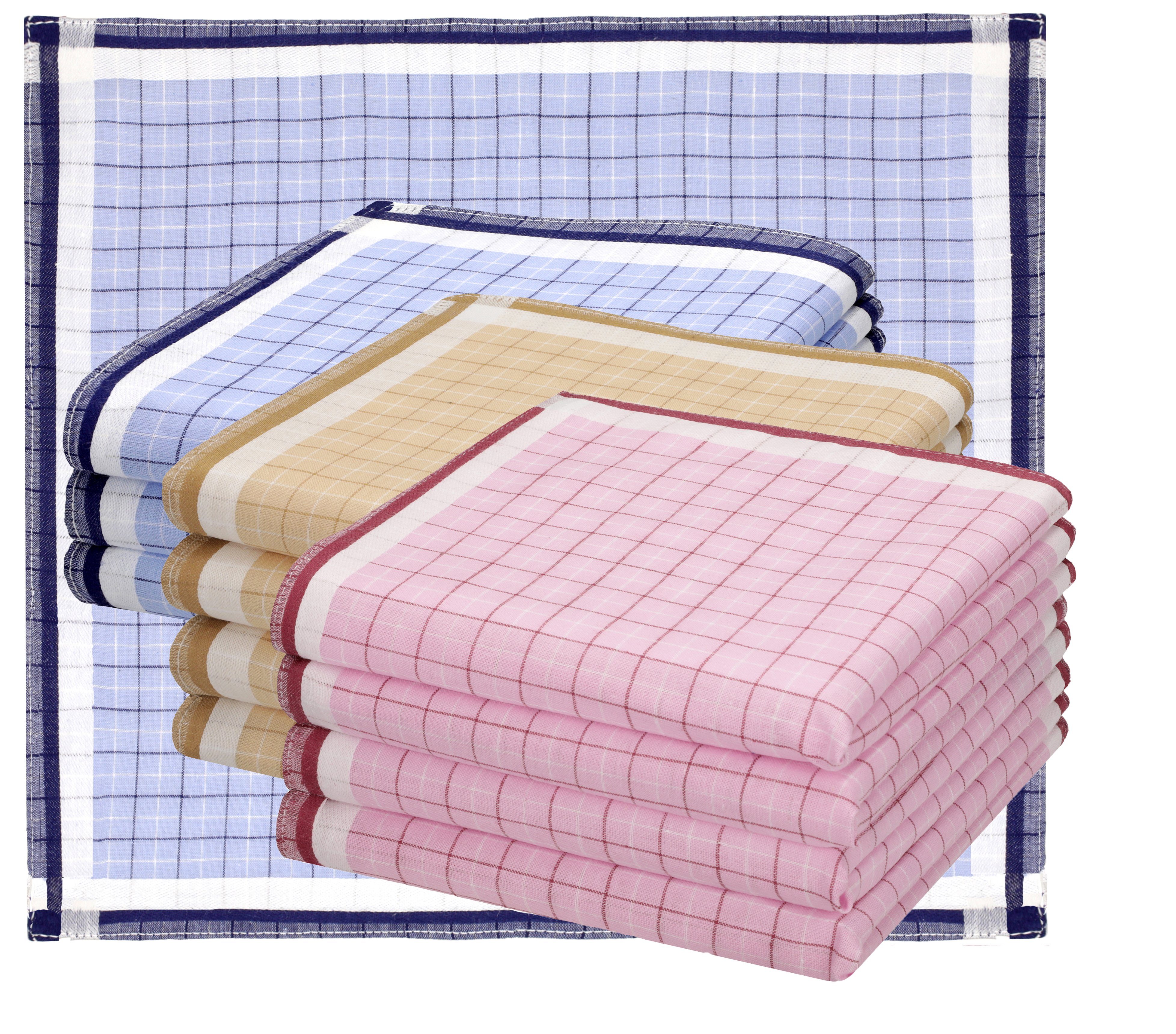Taschentuch 12 Stück Damen Stoff Taschentücher Set Größe 30x30 cm