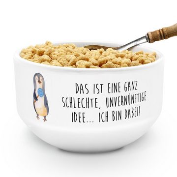Mr. & Mrs. Panda Müslischale Pinguin Lolli - Weiß - Geschenk, Schüssel, Snackschale, Keramik Schüs, Keramik, (1-tlg), Multifunktional