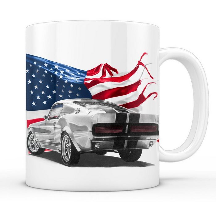 style3 Tasse Keramik Stars and Stripes Muscle Car Kaffeebecher Tasse mustang usa amerika america usa flagge eleanor