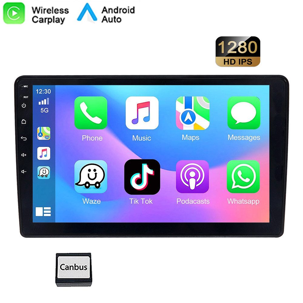 A-Sure WiFi 8-Core 2 DIN Ford Transit Tourneo Custom Bluetooth5.0 Android 15 Autoradio (Digitalradio (DAB), FM, AM, 1280*800 IPS Screen RDS, DSP, GPS, SWC, Navi, UI Theme, Siri, Mirrorlink, Google play, Netflix, Youtube, Calendar, TikTok)