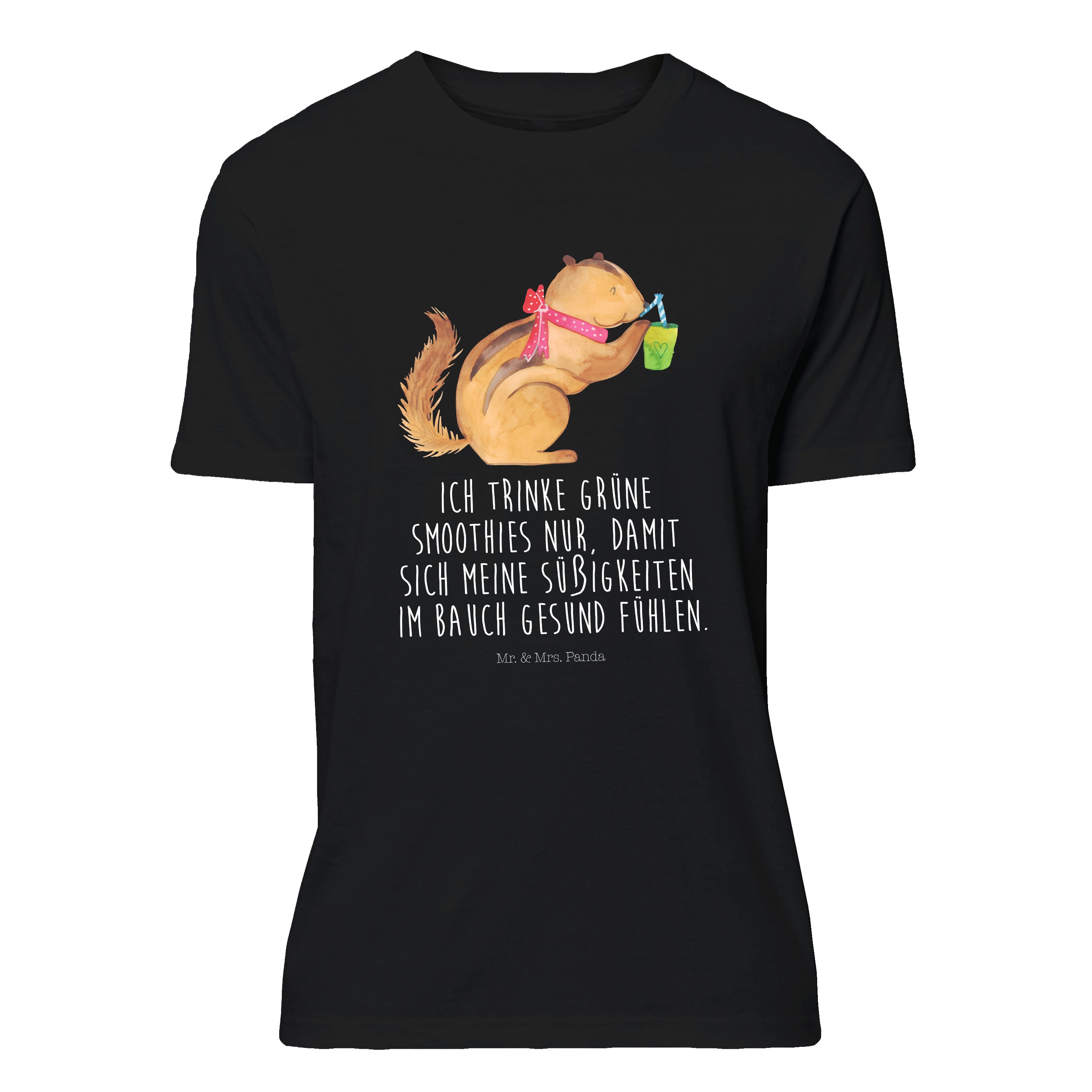 Mr. & Mrs. Panda TShirt »Eichhörnchen Smoothie Schwarz Geschenk