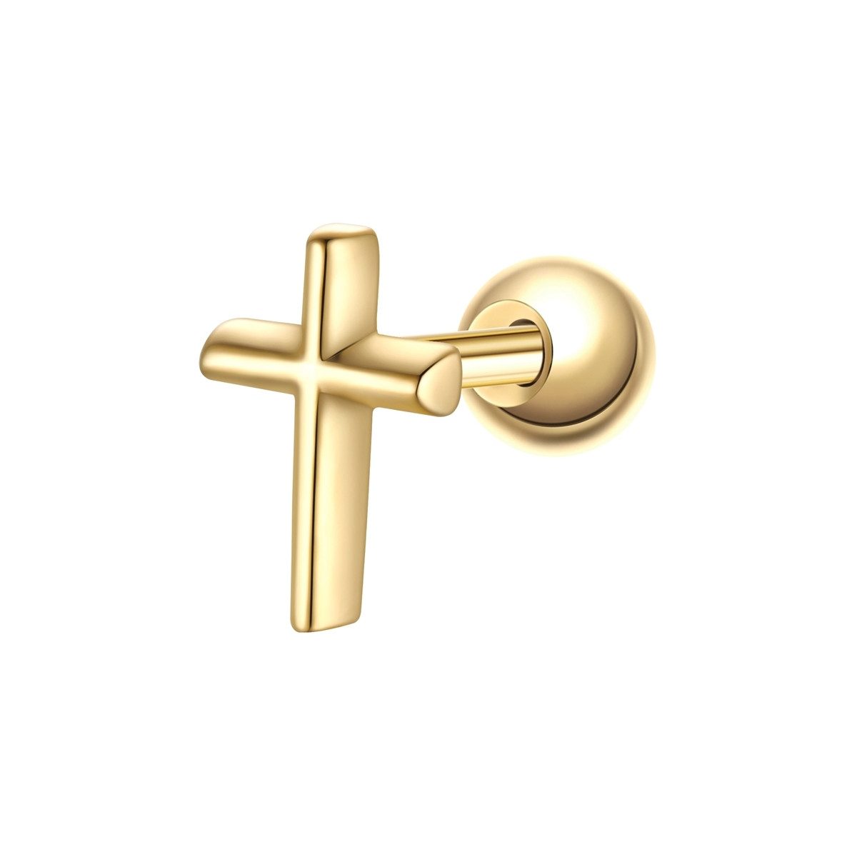 Glanzstücke München Single-Ohrstecker Kreuz gelbgold günstig online kaufen