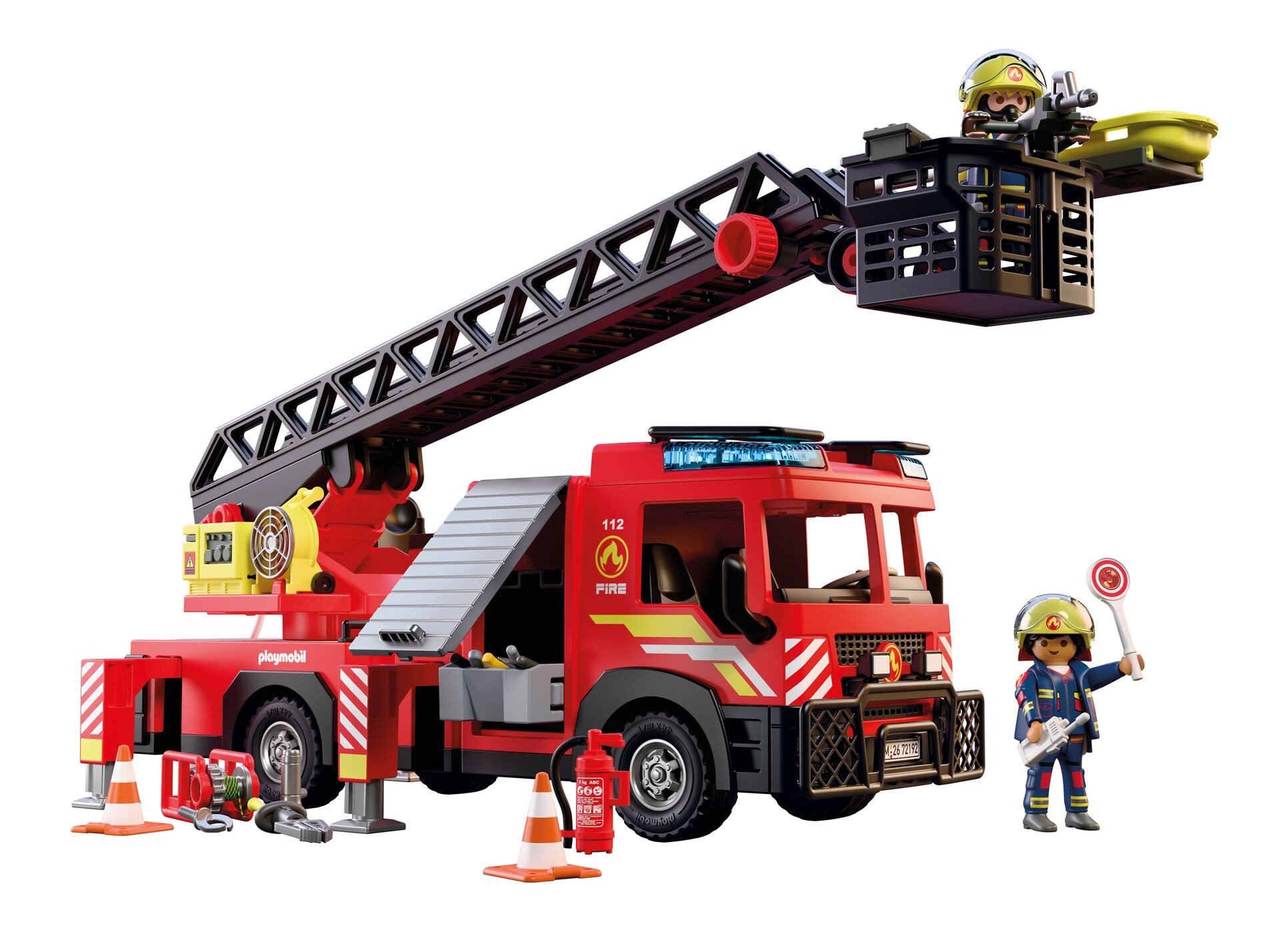Playmobil® Feuerwehr-Leiterfahrzeug (72192), City Action Konstruktions-Spielset, mit Licht- und Soundeffekten