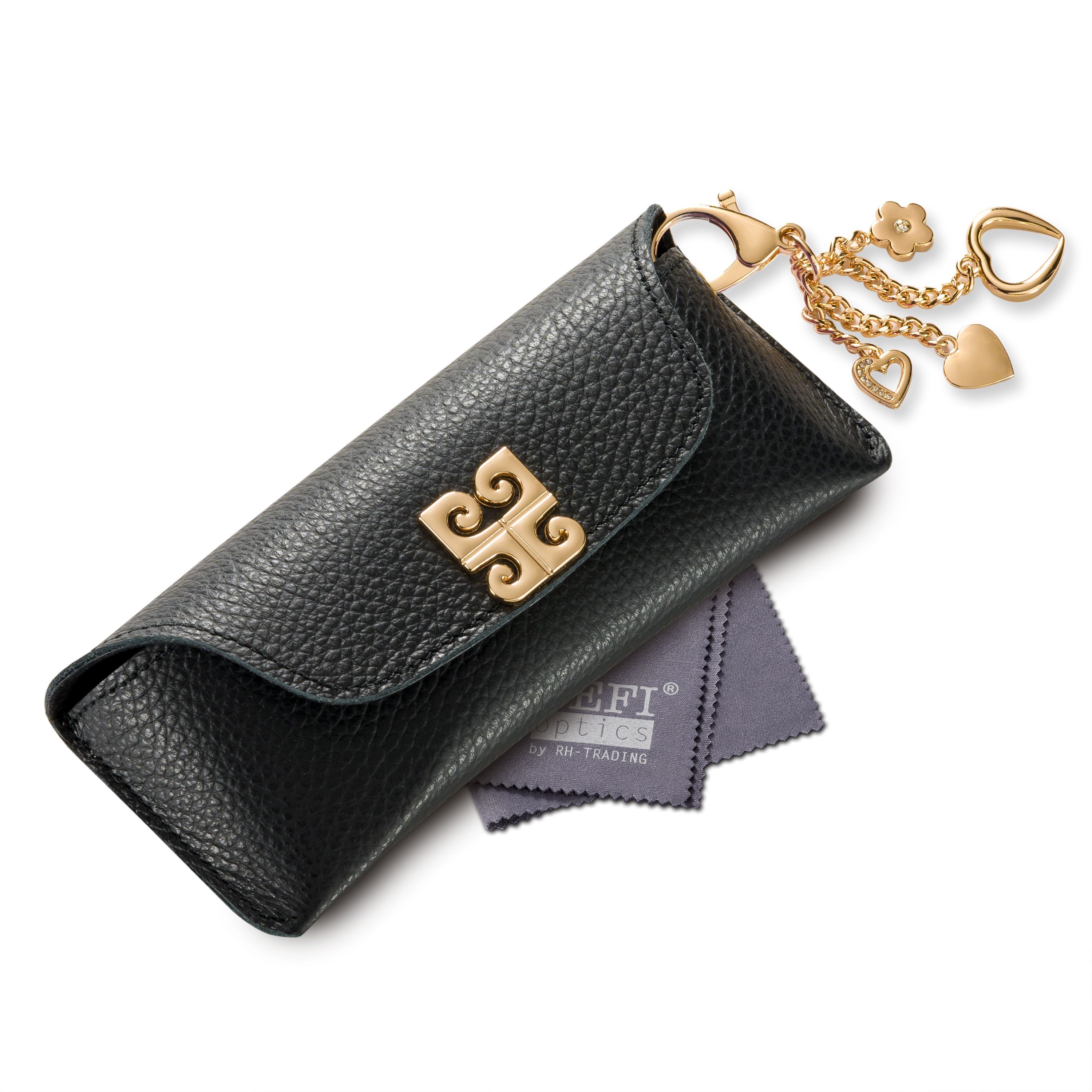 Brillenetui Echt-Leder mit Anhänger, Exclusive Line