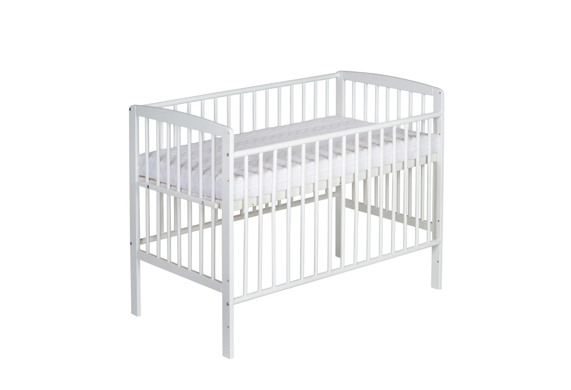 Schardt Beistellbett Beistellbett Micky Plus weiß 60x120 cm, weiß, stufenlos höhenverstellbar, 3 Schlupfstäbe