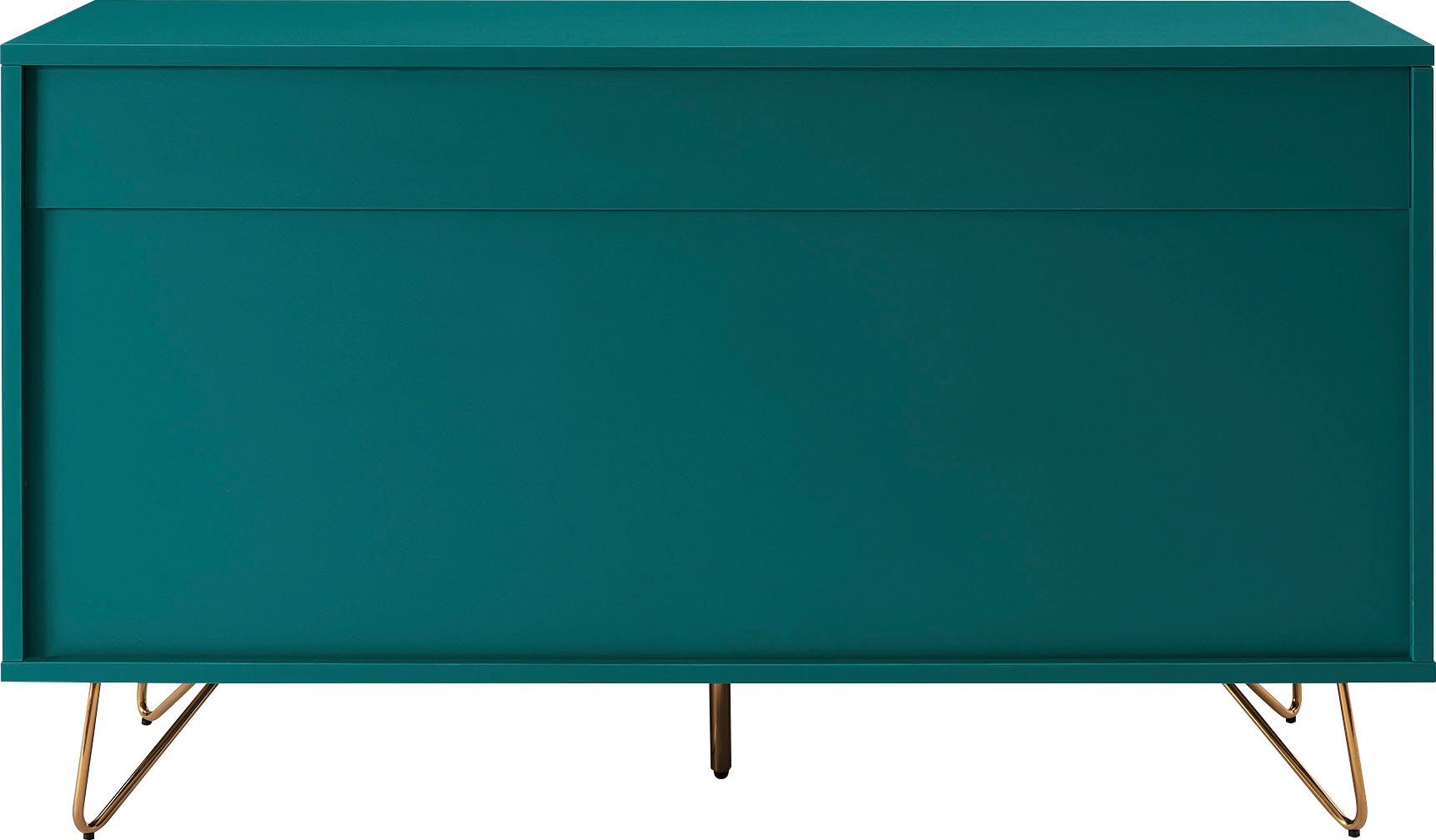 SalesFever Kommode Bolton Design Sideboard mit Stauraum, Haarnadelbeine aus Metall mit Messinglegierung