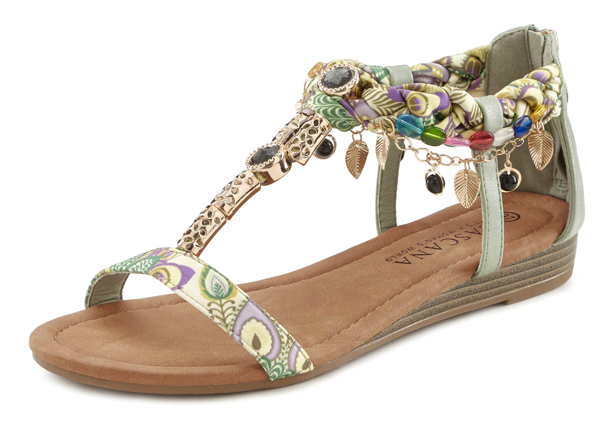 LASCANA Sommerschuh, Sandalette, Sandale mit Schmuckkettchen und Schmuckste günstig online kaufen