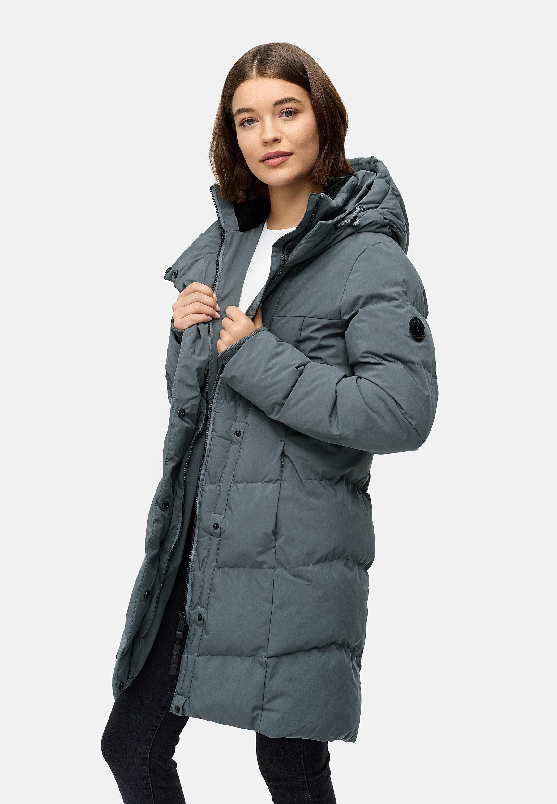Ragwear Wintermantel Pavla Soft YOUMODO Wasserdichter Steppmantel mit Fleecekragen