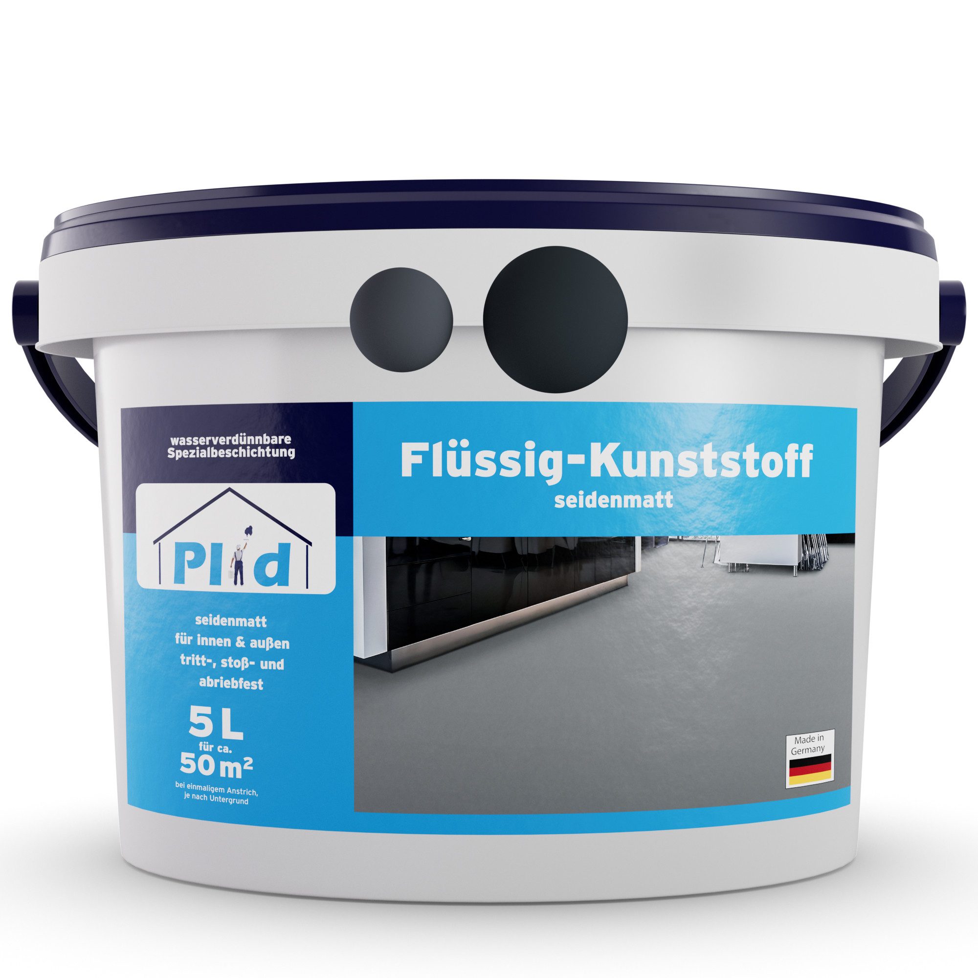 plid Bodenversiegelung Flüssigkunststoff Innen & Außen - Bodenbeschichtung - Flüssig PVC, Wasserfest