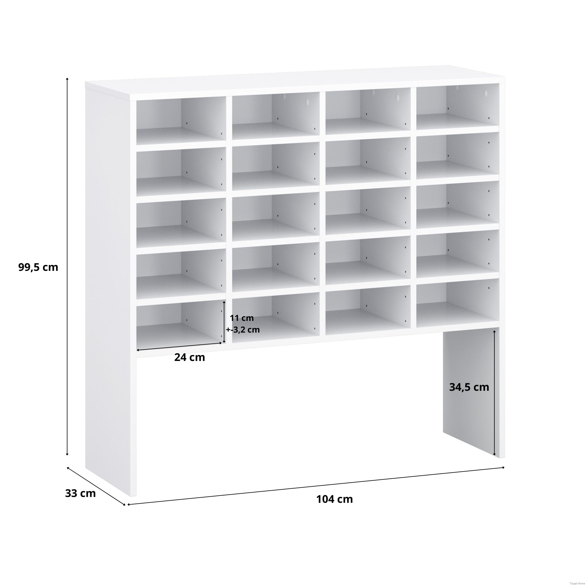 TARGET HOME Schuhregal Universalregal Schuhschrank Mattweiß, vielseitig, 104x100x33 cm