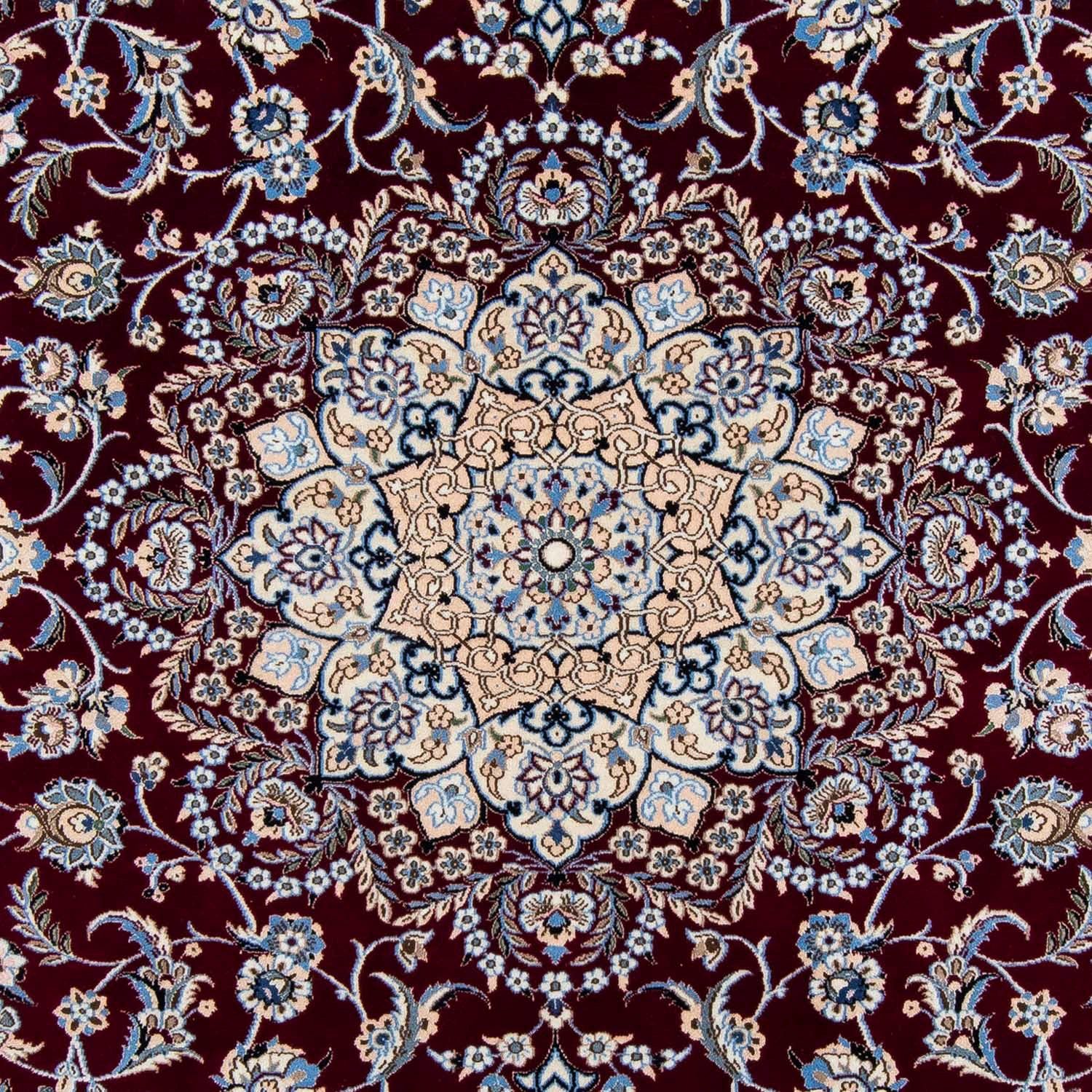 Wollteppich Nain 9la Medaillon rechteckig, Unikat mm, x Höhe: Zertifikat Rosso 6 cm, morgenland, 201 mit scuro 305