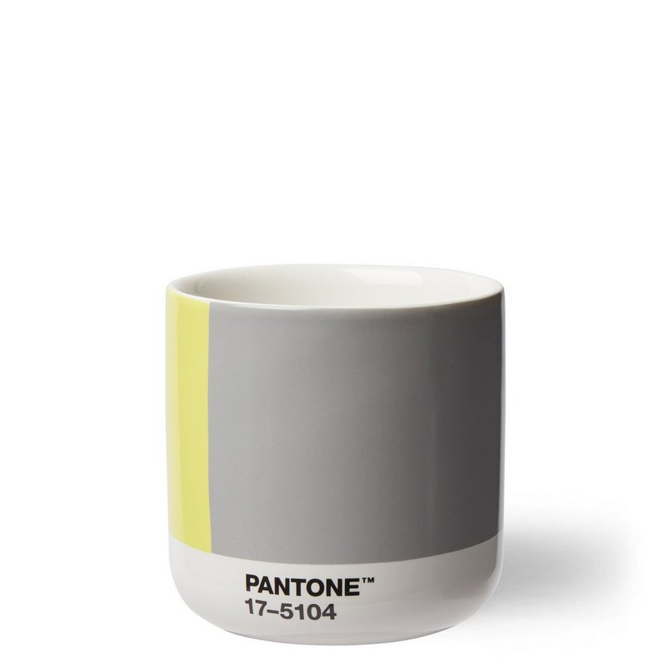 PANTONE Kaffeeservice, Porzellan Thermobecher Cortado,190 ml, Geschenkbox-  Illuminating 13-0647 & Ultimate Gray 17-5104