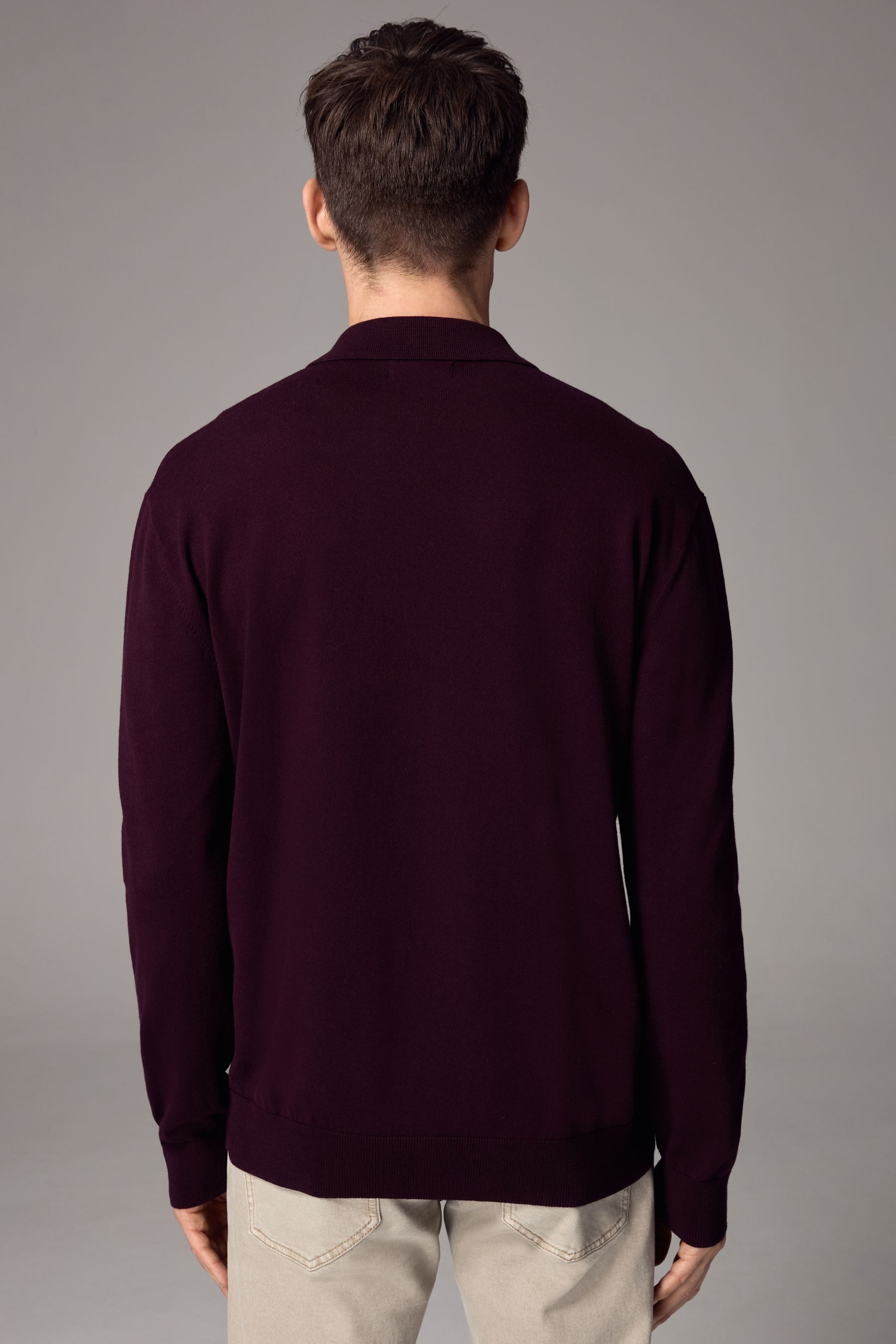 Next Langarm-Poloshirt Langärmeliges Slim Fit Poloshirt günstig online kaufen