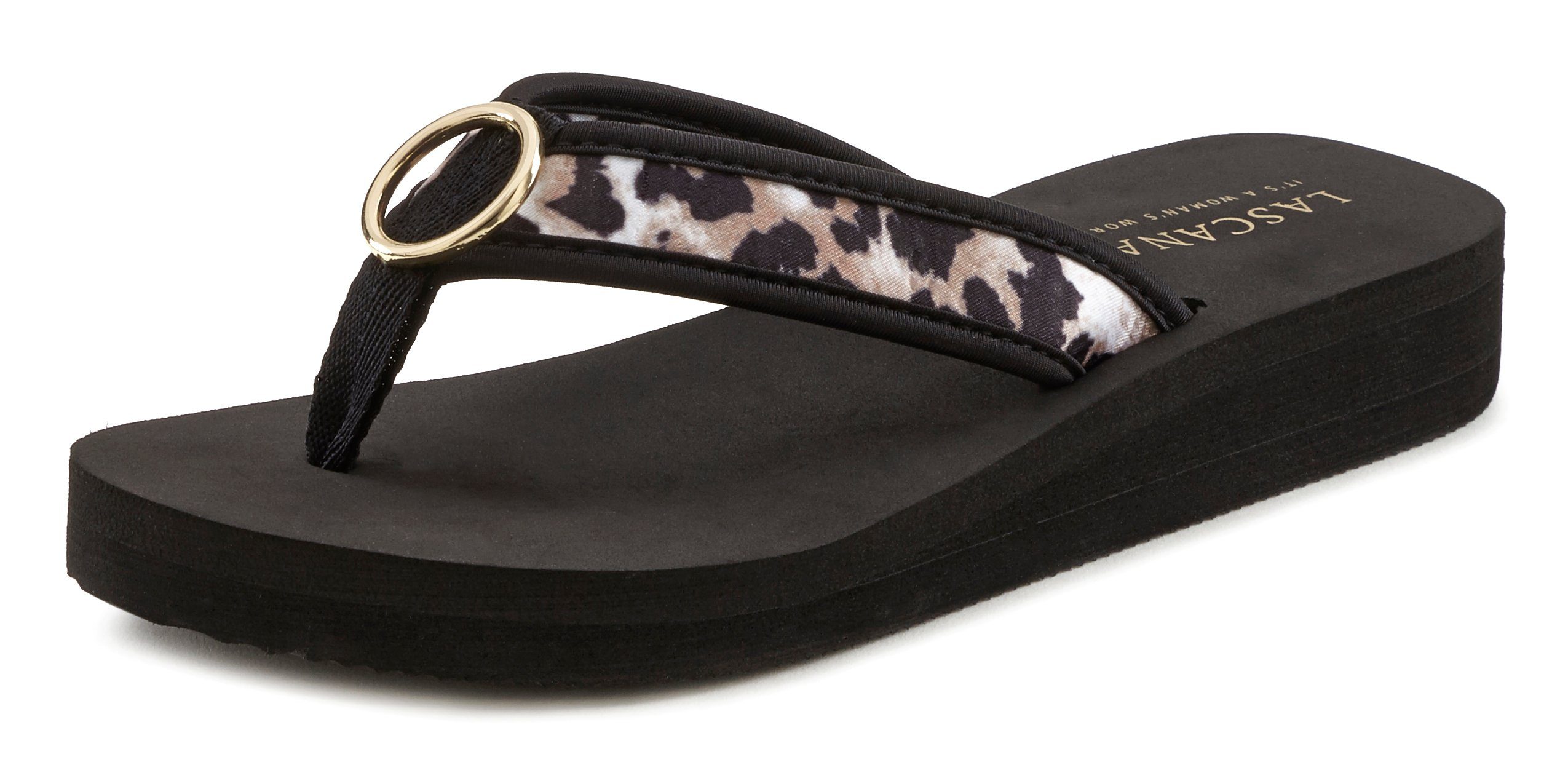 LASCANA Sandale, Pantolette, Badezehentrenner Zehentrenner, Badeschuh mit R günstig online kaufen