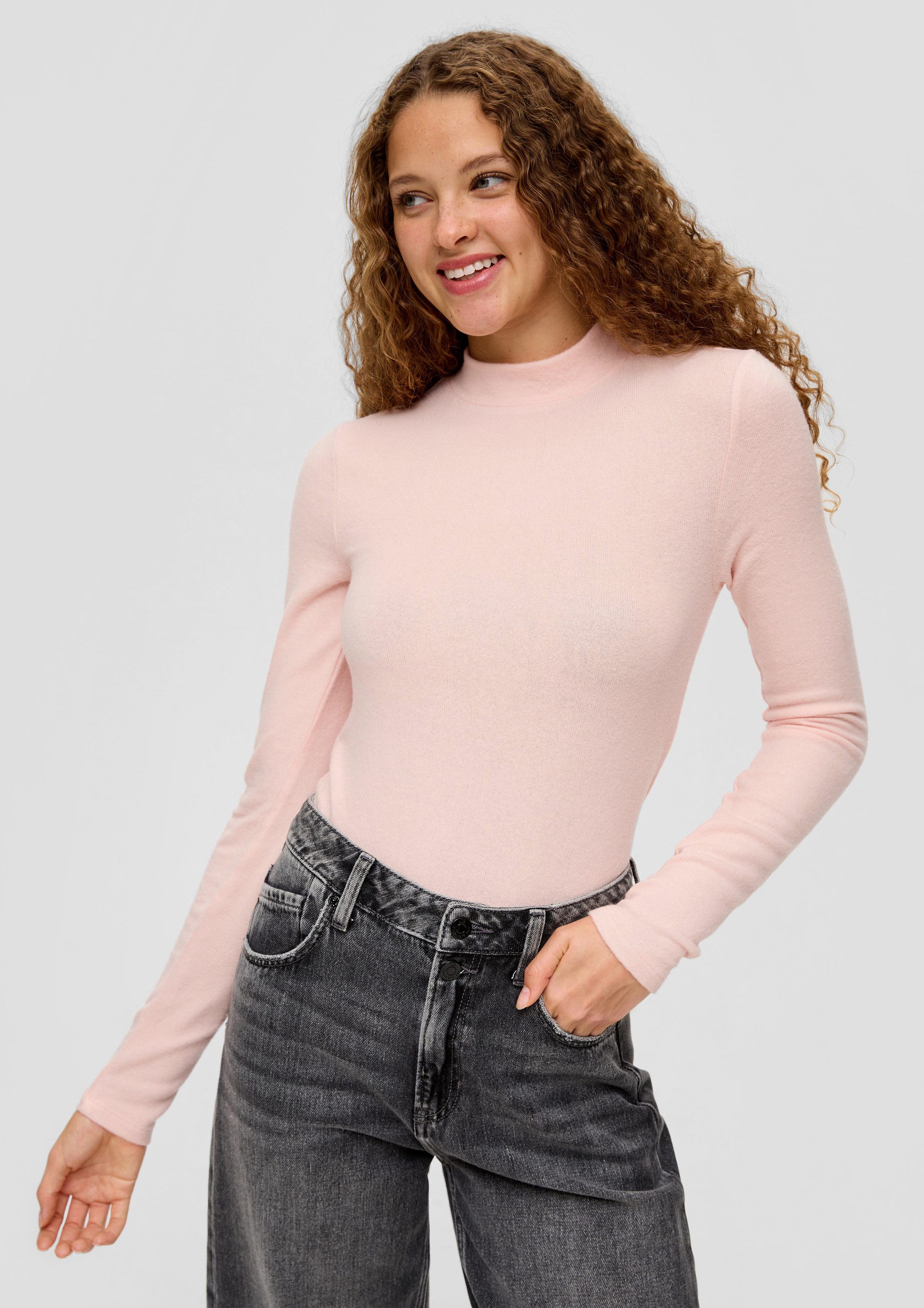 QS Langarmshirt T-Shirt Longsleeve aus Viskosemix günstig online kaufen