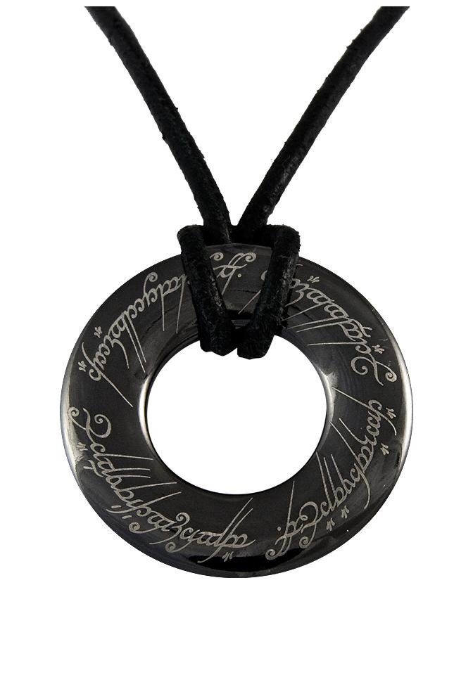 Herren Schmuck Der Herr der Ringe Kette mit Anhänger Der Eine Ring Anhänger mit elbische Runen - Titan Blackline, 10004044, Made