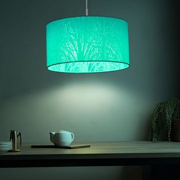 etc-shop LED Pendelleuchte, Leuchtmittel inklusive, Warmweiß, Farbwechsel, Pendel Lampe Wohn Zimmer Baum Muster Decken Hänge Leuchte