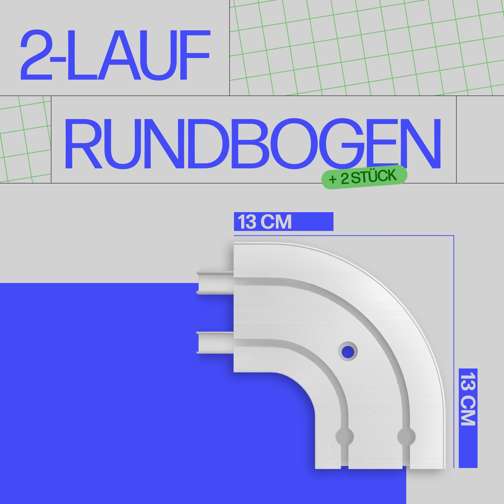 Bestlivings Gardinenschiene Innenlauf Komplettset 90-480 cm, 2-läufig, 90 cm, mit Bohren, verschraubt, Kunststoff, flach, weiß, inkl. Befestigungsset