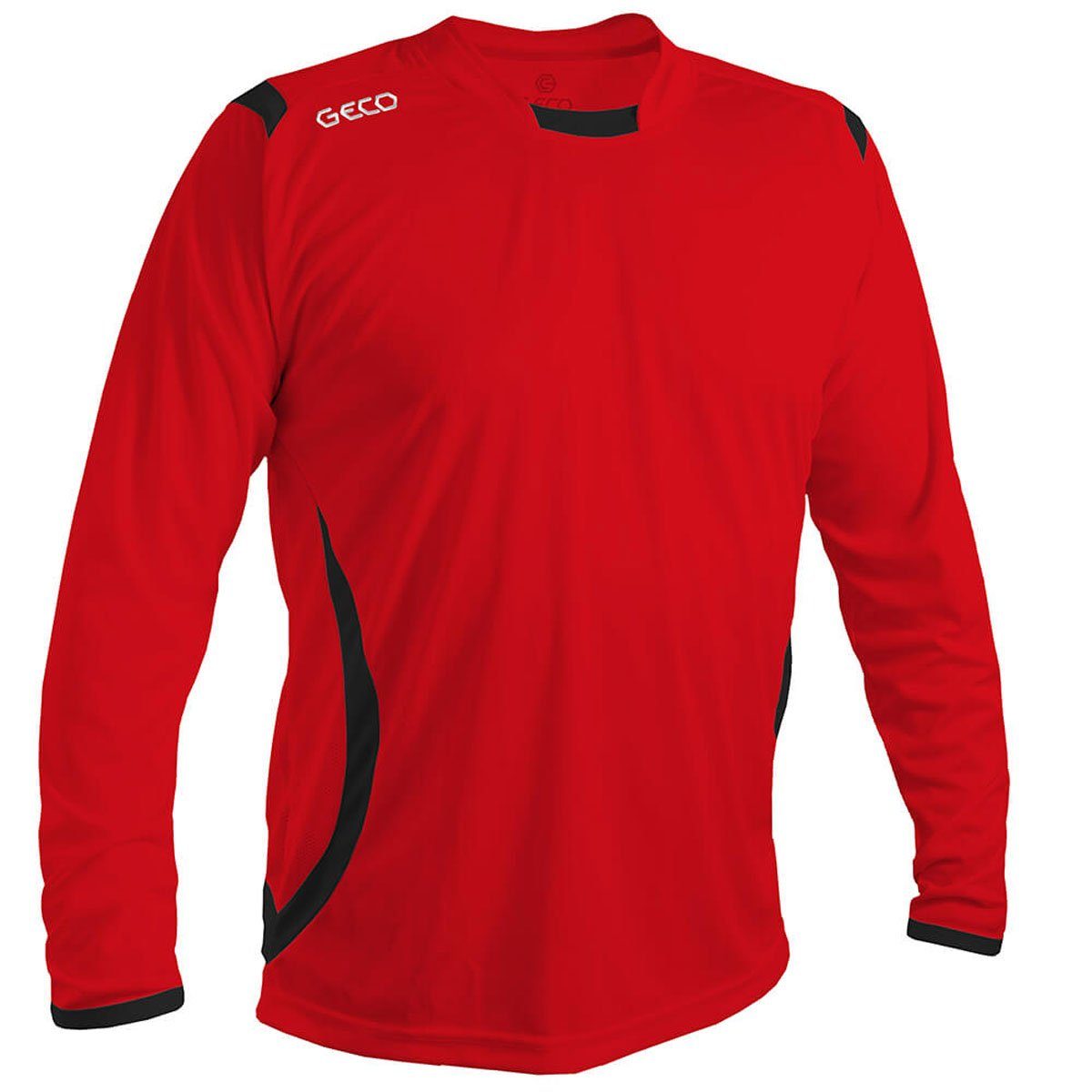 Geco Sportswear Fußballtrikot Geco Fußball Trikot langarm zweifarbig rot/schwarz Levante